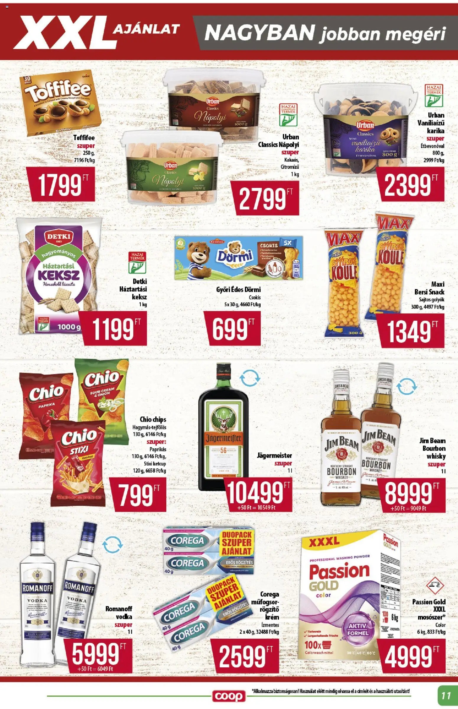 COOP akciós ujság - amely érvényes a következő dátumtól: 2026.08.27. | Oldal: 11 | Termékek: Jägermeister, Chips, Paprika, Dörmi