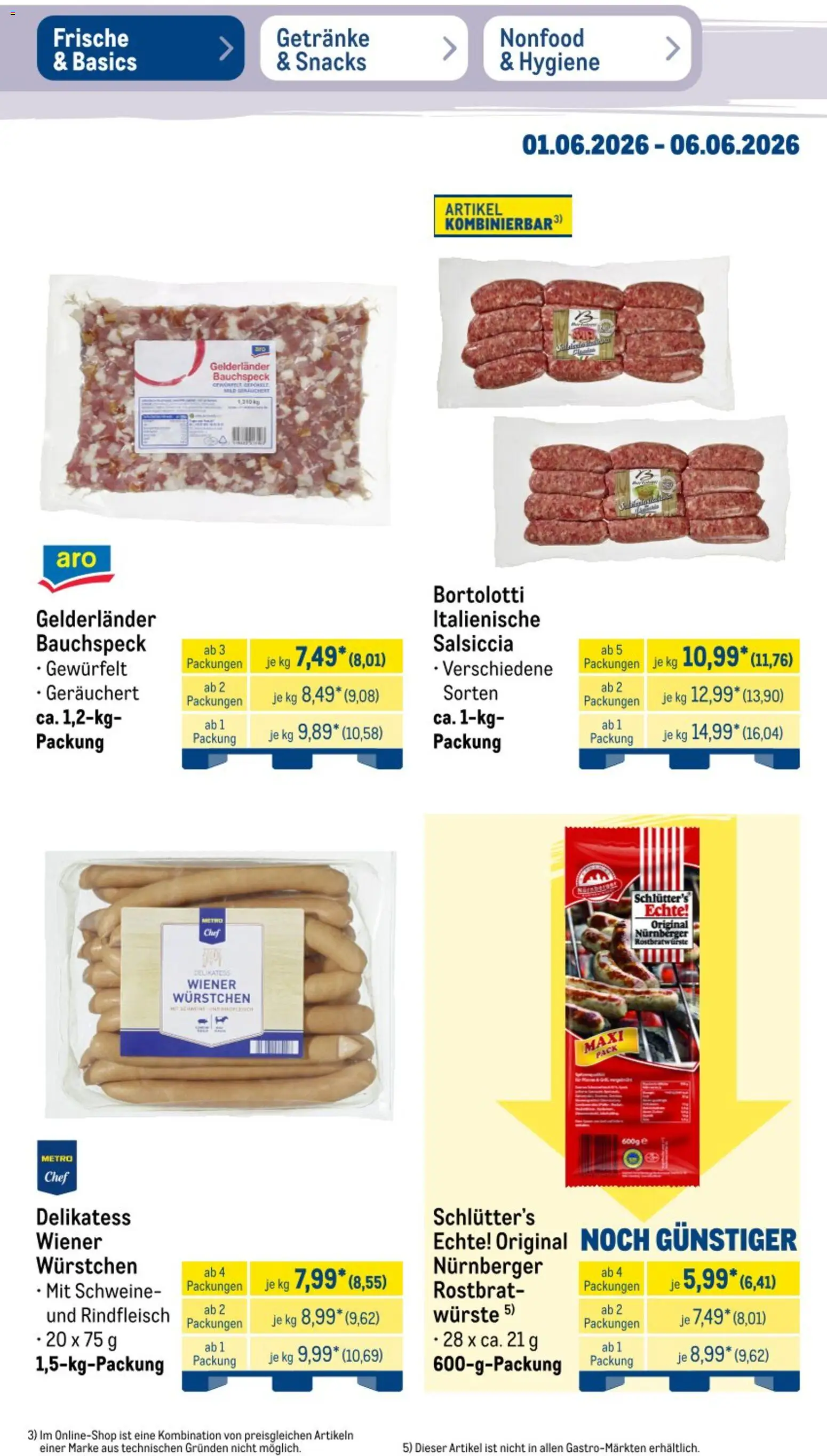 Metro NonFood-Angebote – gültig ab 01.06.2026 | Seite: 42 | Produkte: Wiener wurstchen, Rindfleisch
