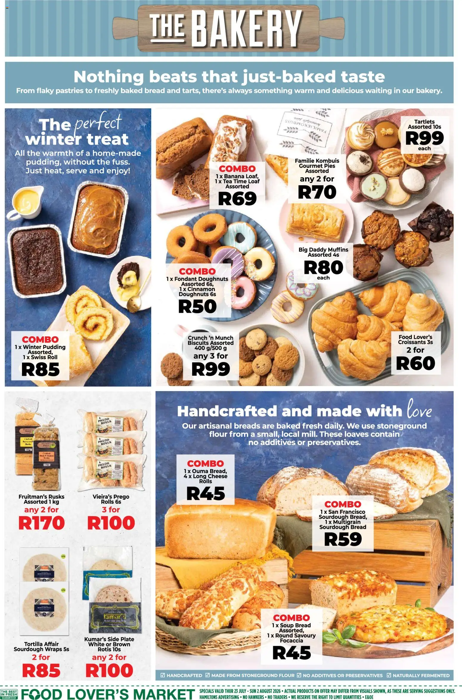 New Food Lover's Market catalogue – valid from 23/07/2026 | Page: 5 | Products: Muffins, Cheese, Rusks, Soup