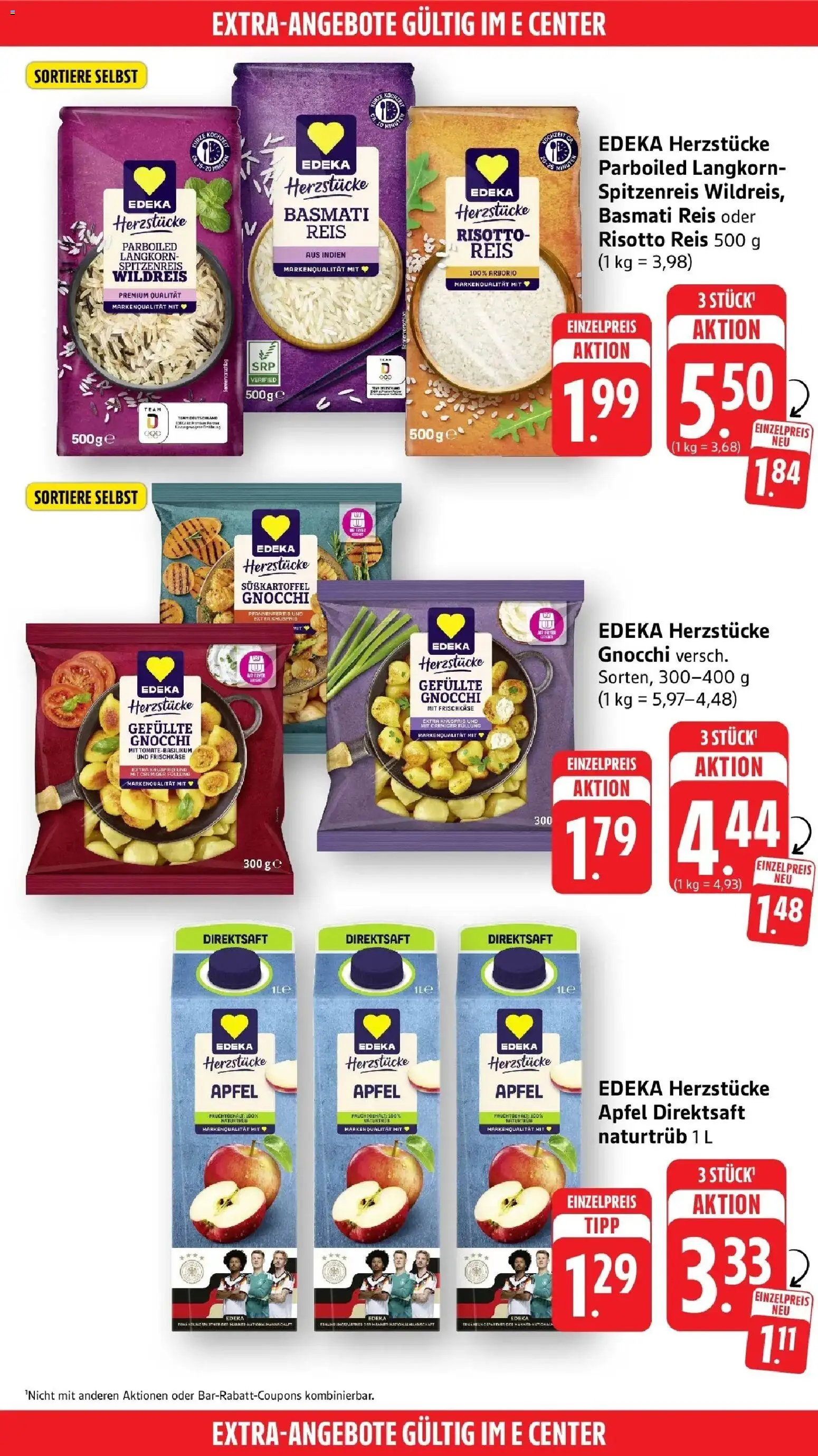 E center Prospekt Neu-Ulm (ab 24.08.2026) zum Blättern | Seite: 47 | Produkte: Gnocchi, Äpfel, Reis, Frischkase