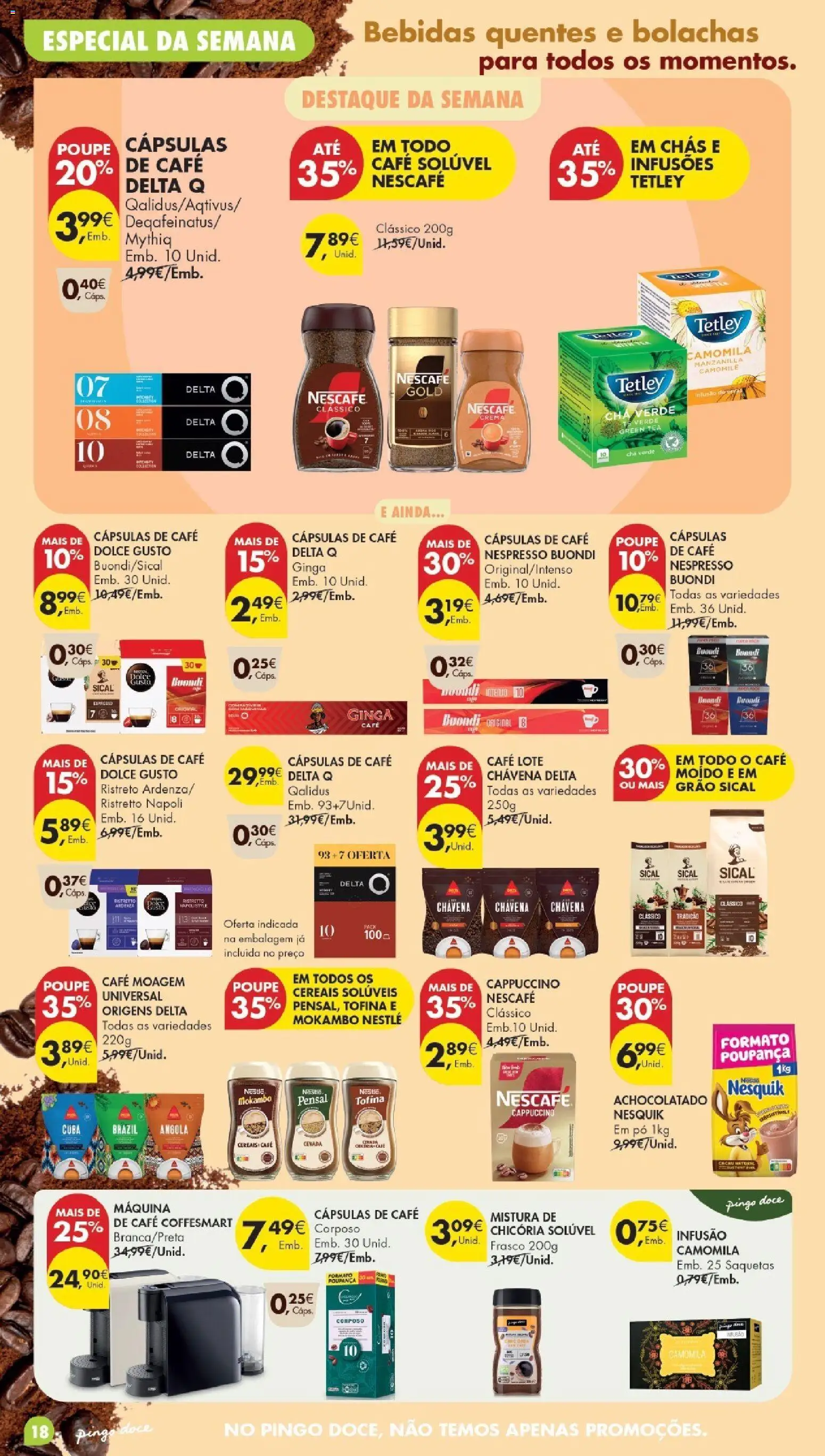 Pingo Doce Poupe Esta Semana Madeira │ válido de 15/09/2026 | Página: 18 | Produtos: Capsulas dolce gusto, Nespresso, Chás, Dolce gusto
