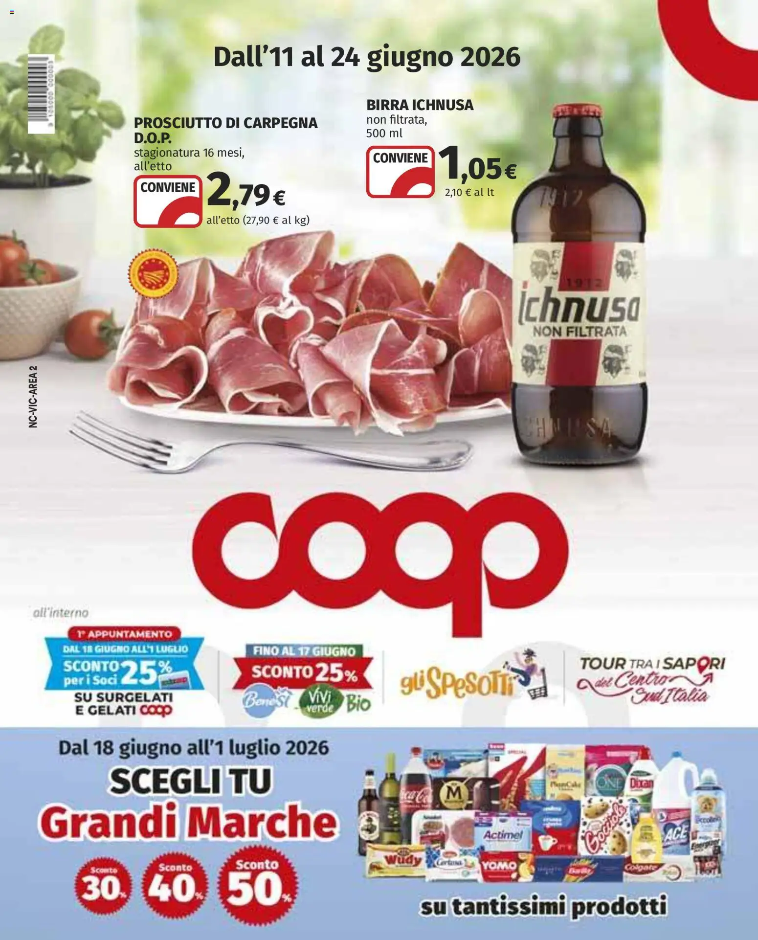 Volantino COOP del 11.06.2026 | Pagina: 1 | Prodotti: Birra, Prosciutto