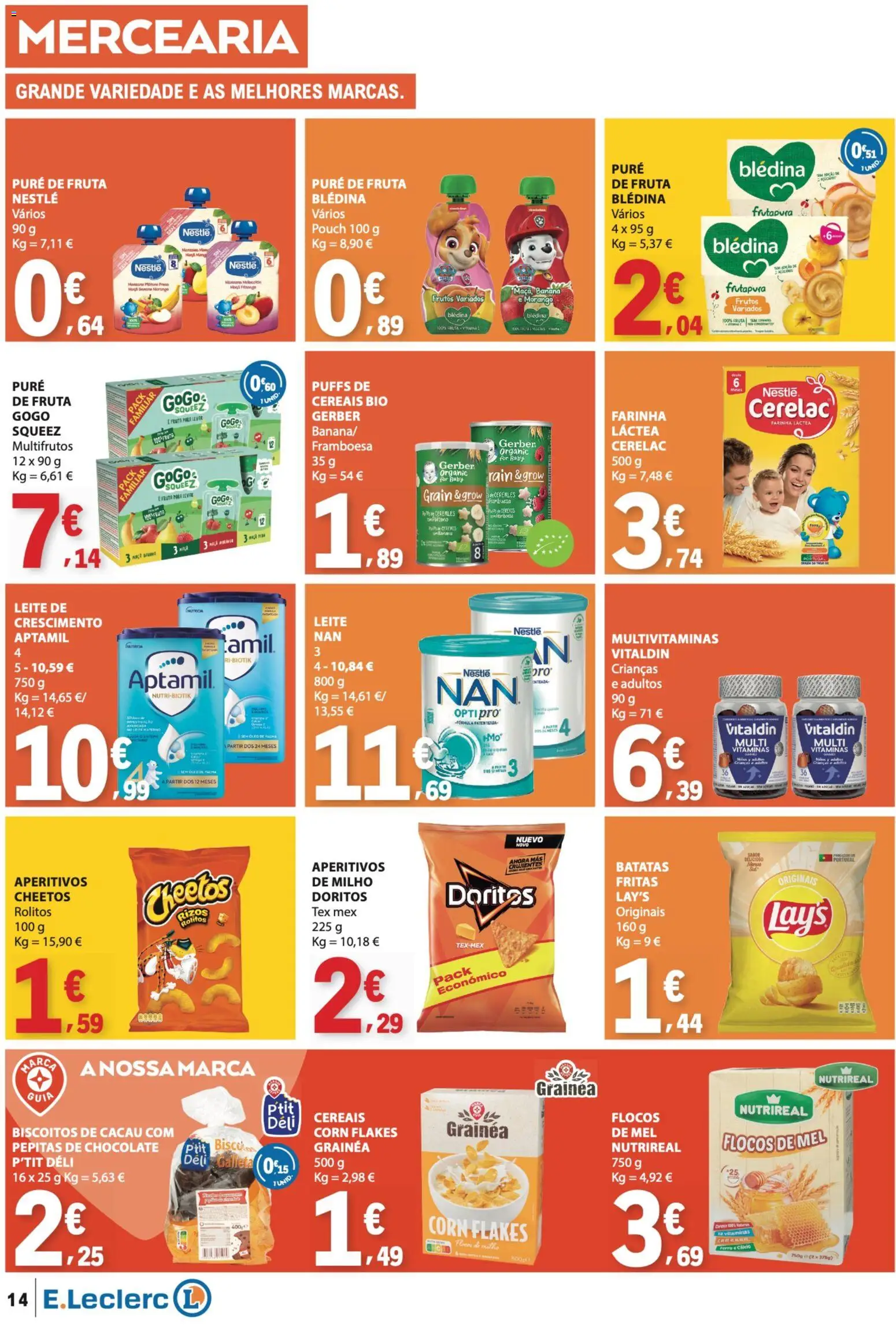 E.Leclerc folheto │ válido de 04.06.2026 | Página: 14 | Produtos: Banana, Ferro, Cereais, Flocos