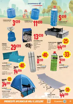 E.leclerc katalog akcije – veljaven od 08.07.2026 | Stran: 39 | Izdelki: Steklenica, Šotor, Zar, Kovcek