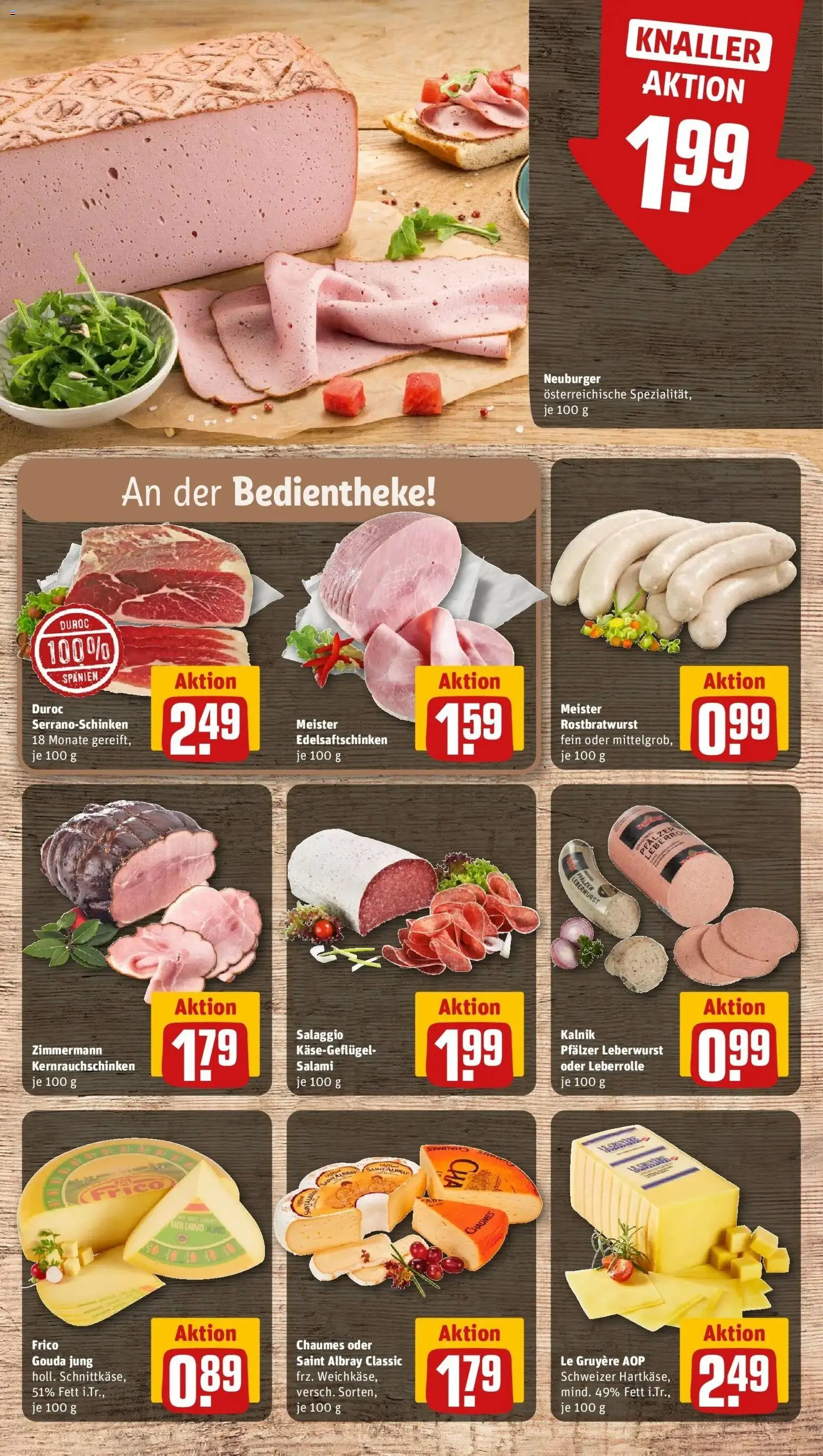 Rewe Prospekt Hamburg/Finkenwerder – gültig ab 08.06.2026 | Seite: 9 | Produkte: Gouda, Salami