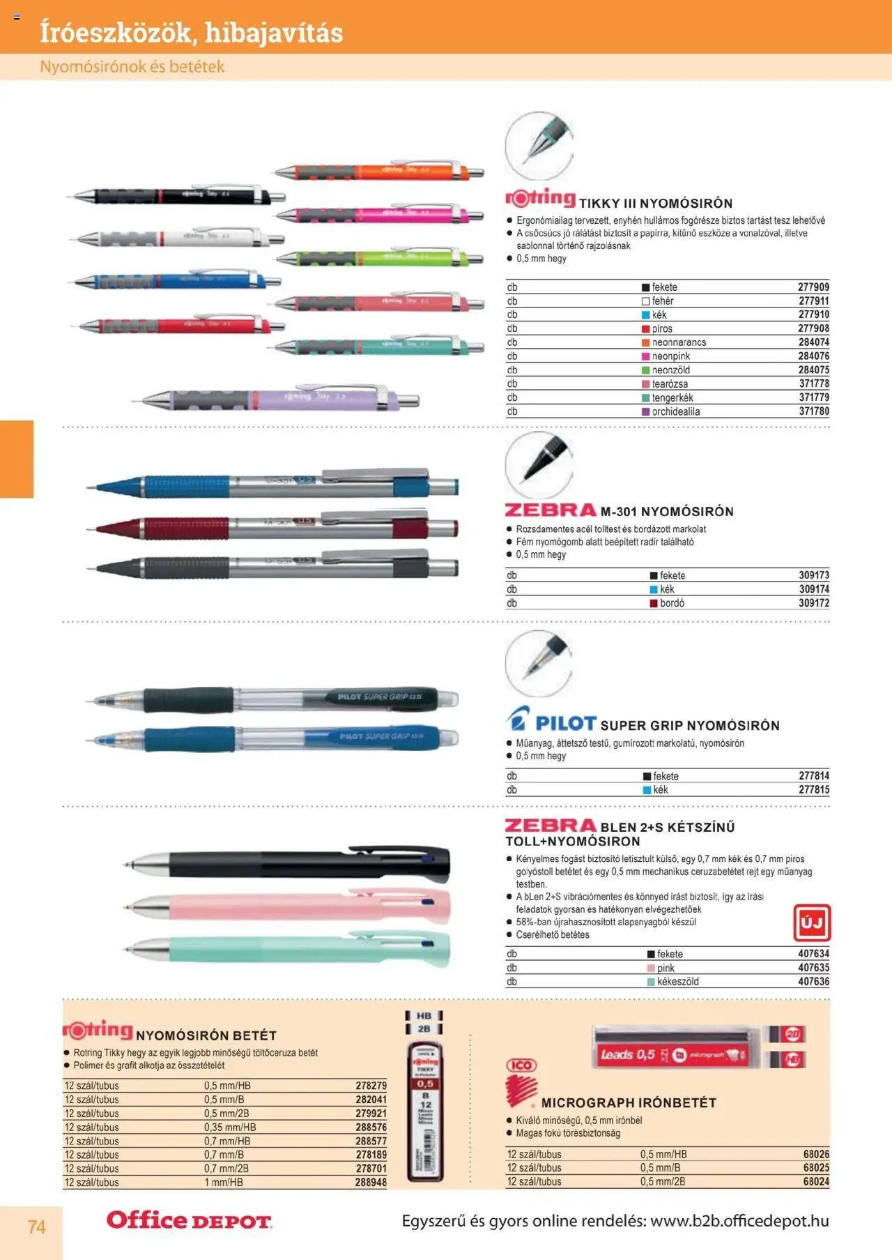 Office Depot akciós ujság - amely érvényes a következő dátumtól: 2025.04.10. | Oldal: 74 | Termékek: Betét, Betétek