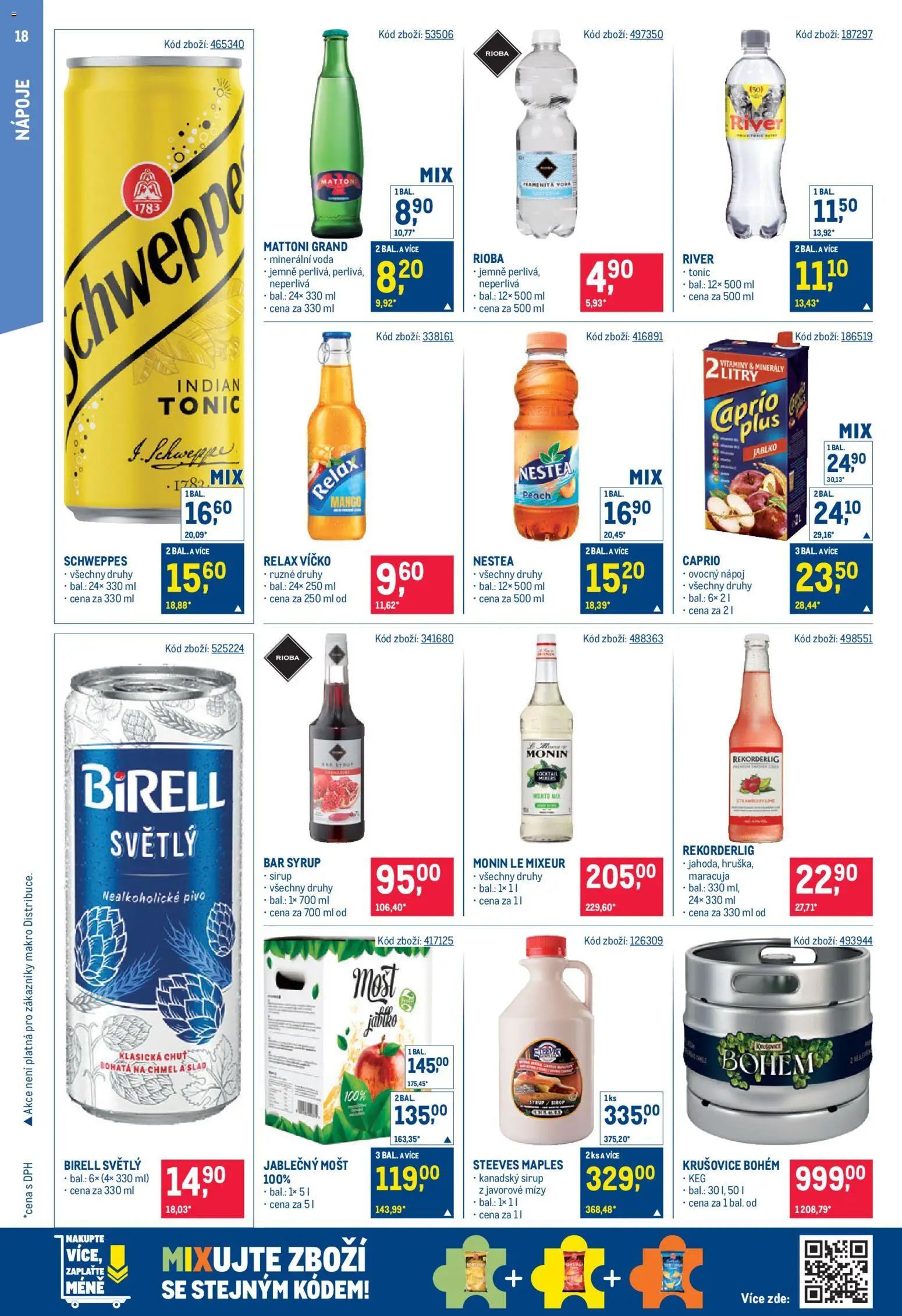 Makro leták - Gastronomie od 07.10.2026 | Strana: 18 | Produkty: Voda, Nápoje, Nealkoholické pivo, Minerální voda