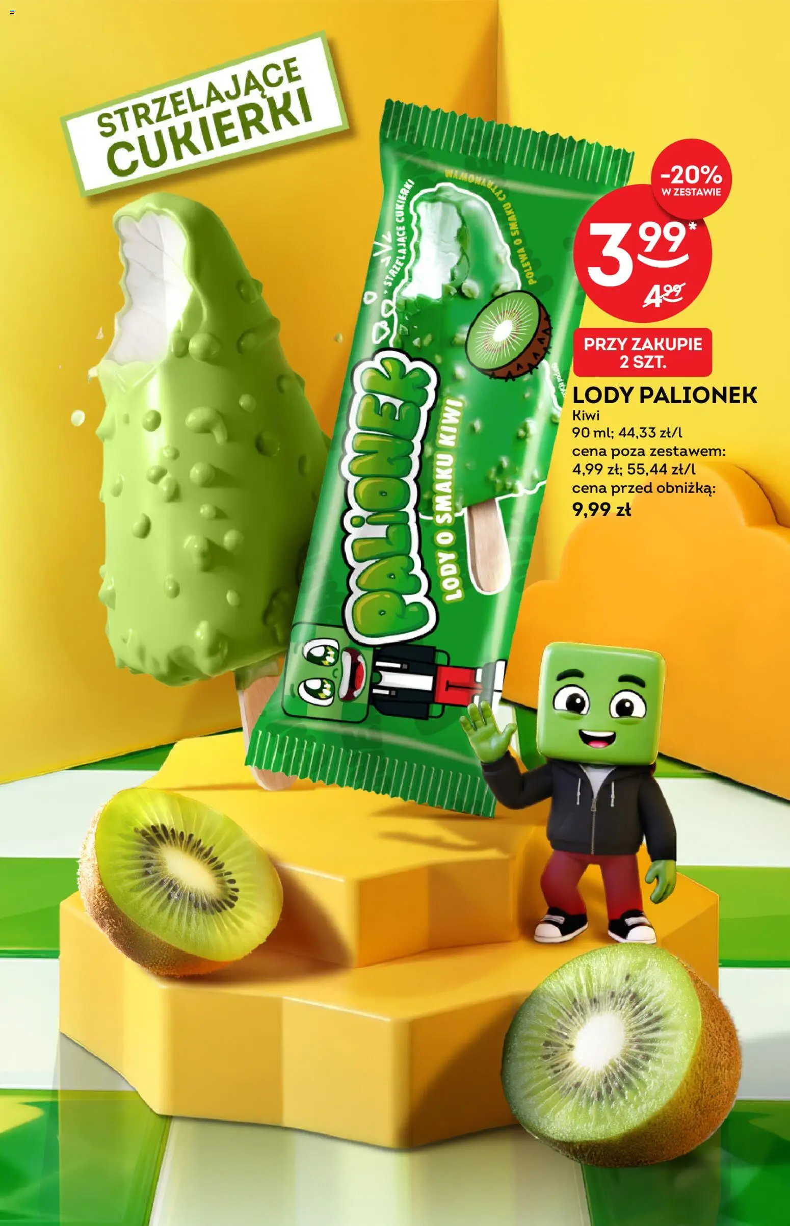Żabka gazetka - Katalog lodowy od 10.08.2026 | Strona: 12 | Produkty: Cukierki, Kiwi, Lody