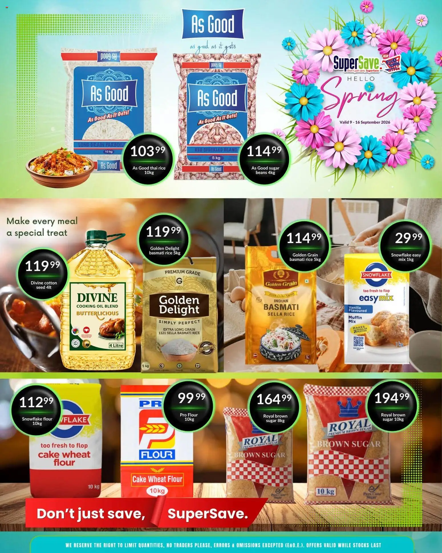 New Super Save catalogue – valid from 09/09/2026 | Page: 7 | Products: Flour, Beans, Vanilla, Rice
