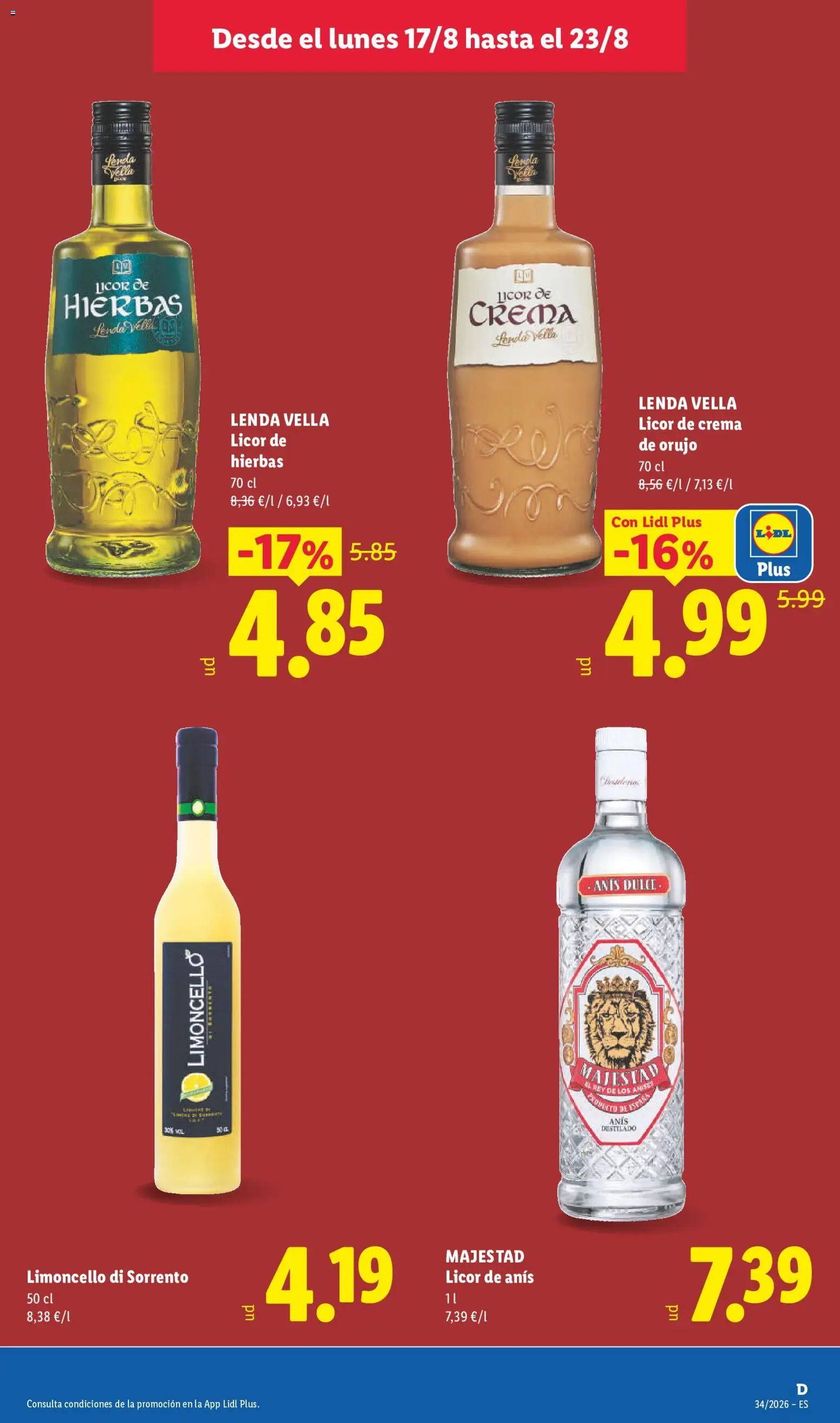 Lidl folleto │ válido desde el 17/08/2026 | Página: 17 | Productos: Dulce, Licor, Licor de hierbas, Hierbas