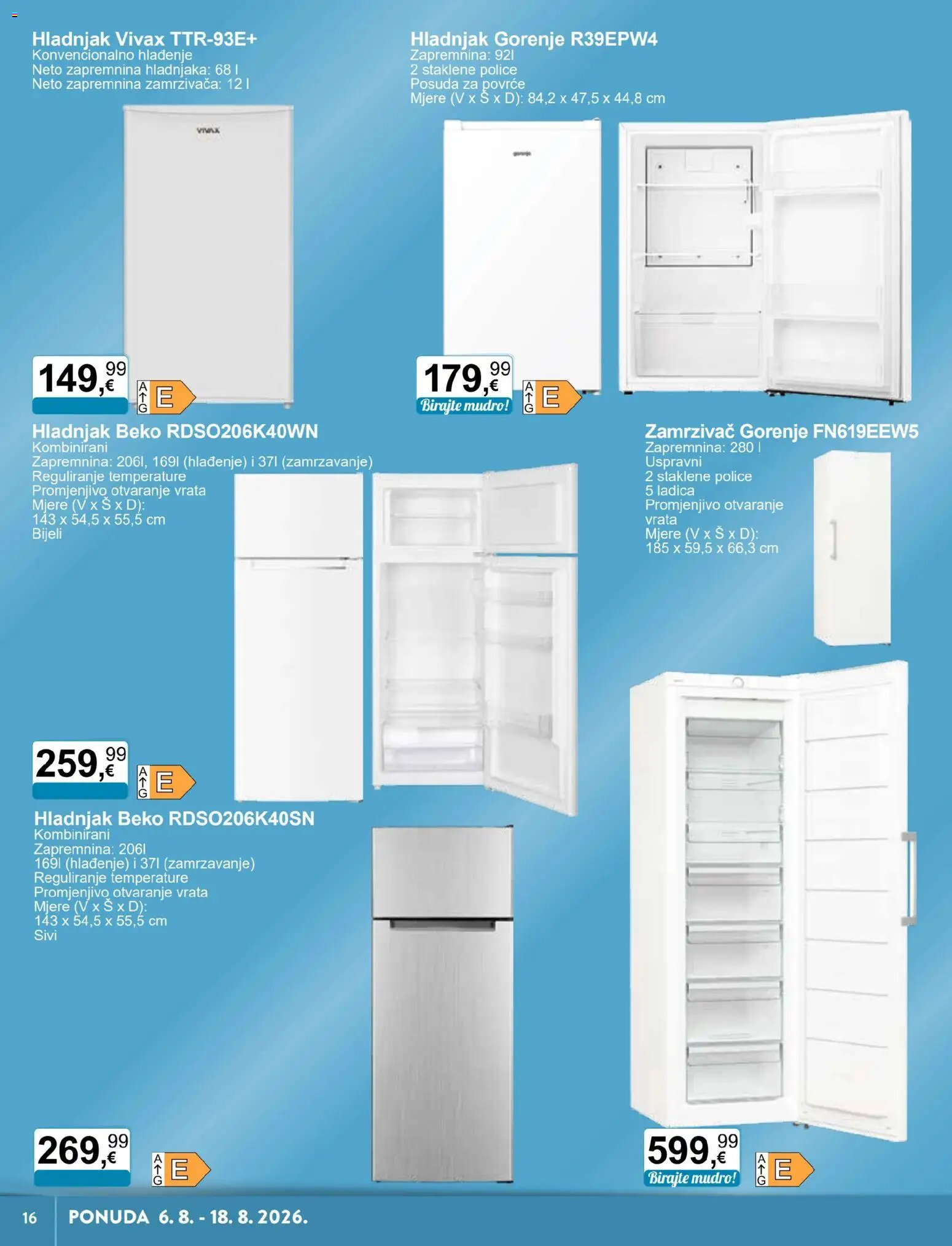 KTC katalog | vrijedi od 06.08.2026 | Stranica: 6 | Proizvodi: Vrata, Povrće, Hladnjak, Zamrzivač