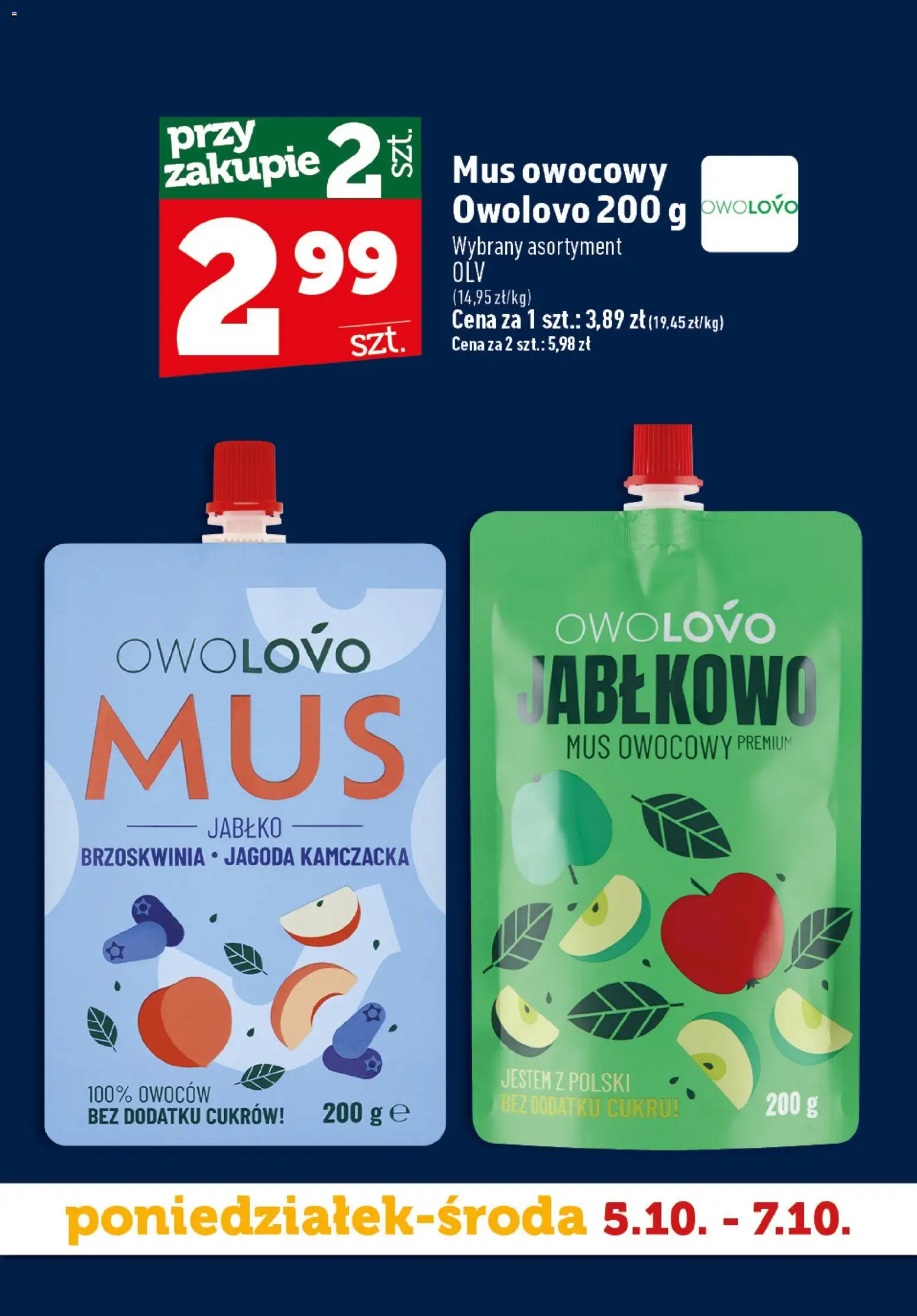 Topaz gazetka - Superstart tygodnia od 05.10.2026 | Strona: 2 | Produkty: Brzoskwinia, Mus owocowy