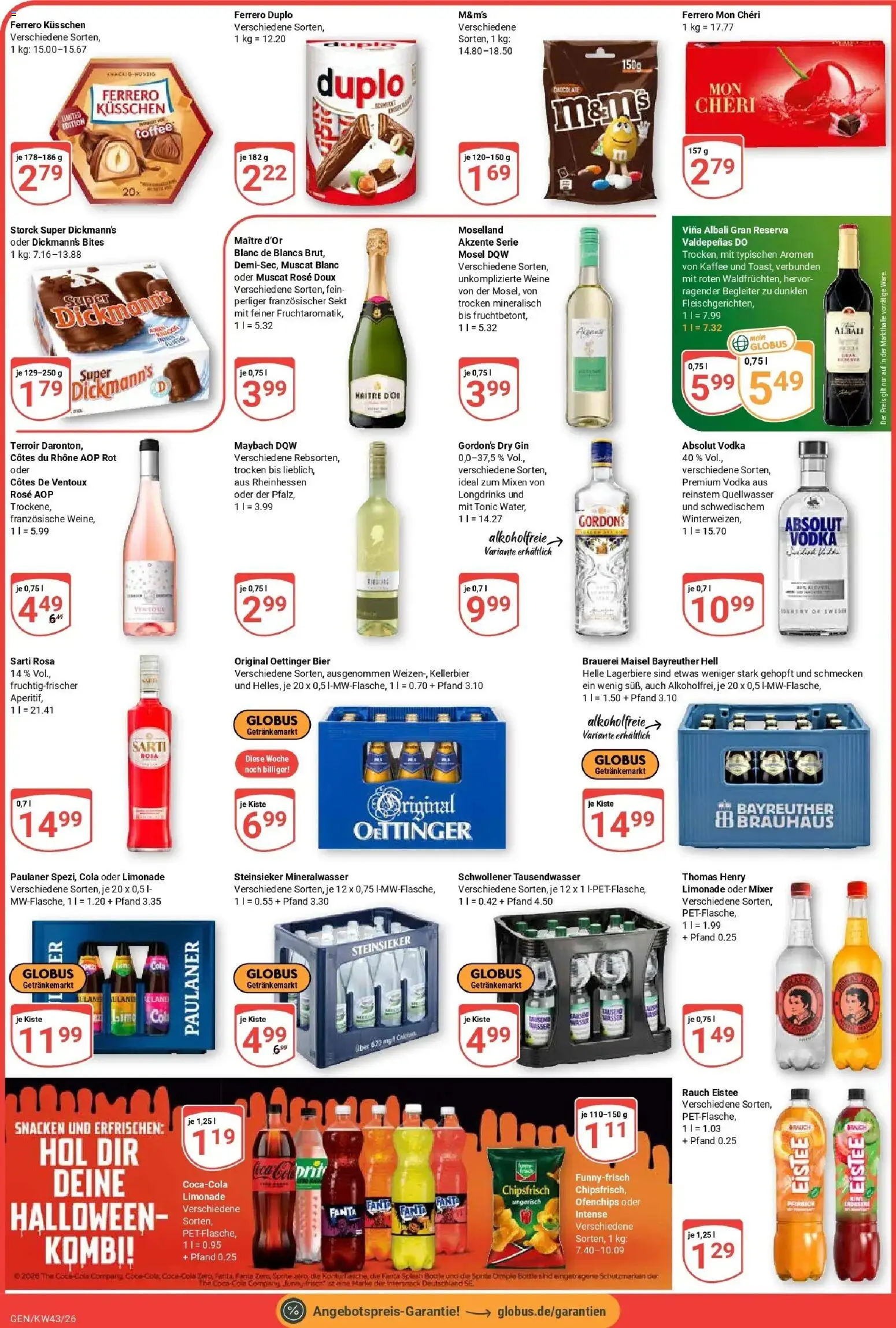 Globus Prospekt Gensingen (ab 19.10.2026) » Angebote online | Seite: 3 | Produkte: Fanta, Ferrero duplo, Mineralwasser, Vodka
