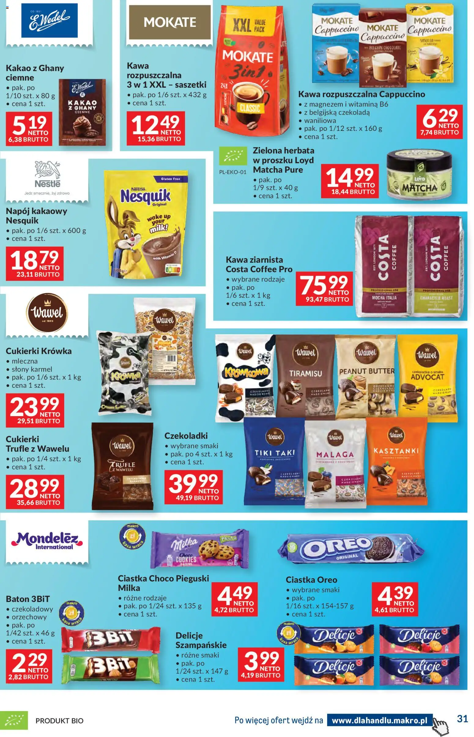 Makro gazetka - Dystrybucja do sklepów od 01.09.2026 | Strona: 31 | Produkty: Kakao, Słony karmel, Cukierki, Pieguski