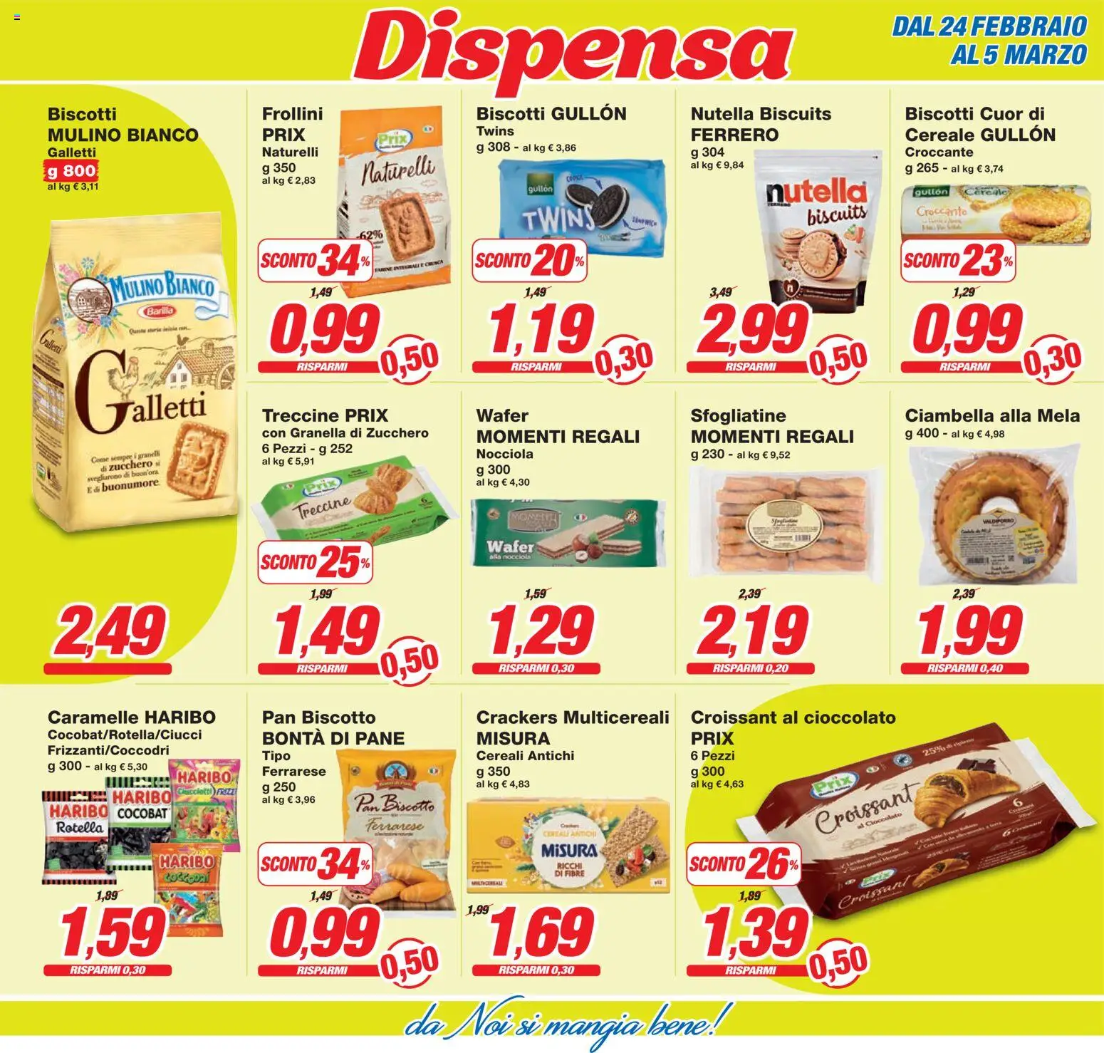 Volantino Prix del 24.02.2026 | Pagina: 19 | Prodotti: Pane, Crackers, Nutella, Frollini