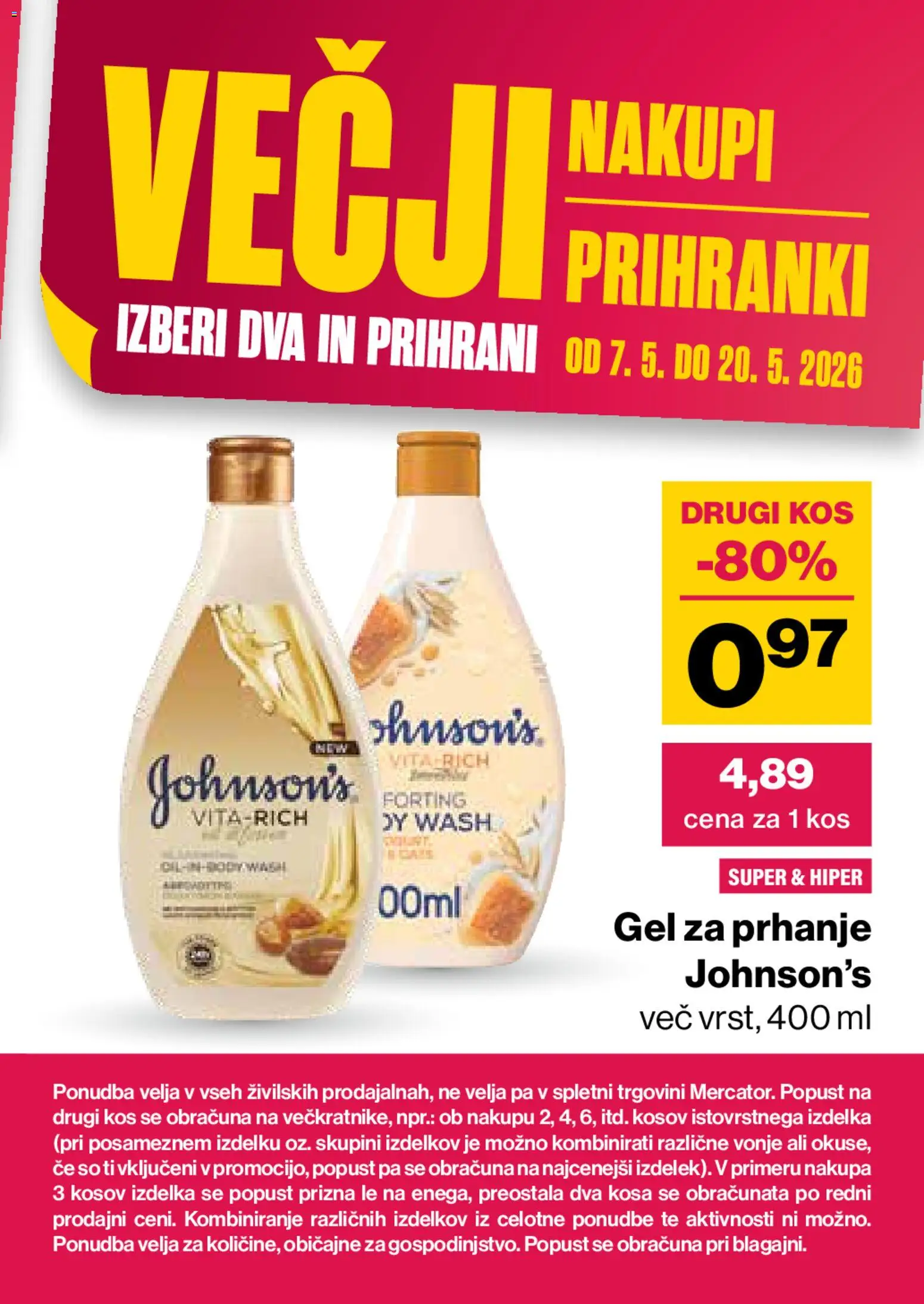 Novi Mercator katalog ponudbe – veljaven od 07.05.2026 | Stran: 52 | Izdelki: Gel za prhanje, Kos