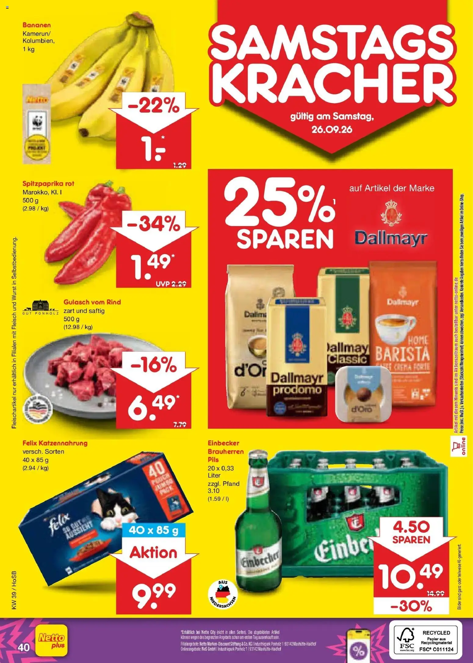 Netto Marken-Discount Prospekt Hannover – gültig ab 21.09.2026 | Seite: 56 | Produkte: Bilder, Gulasch, Wurst, Fleisch