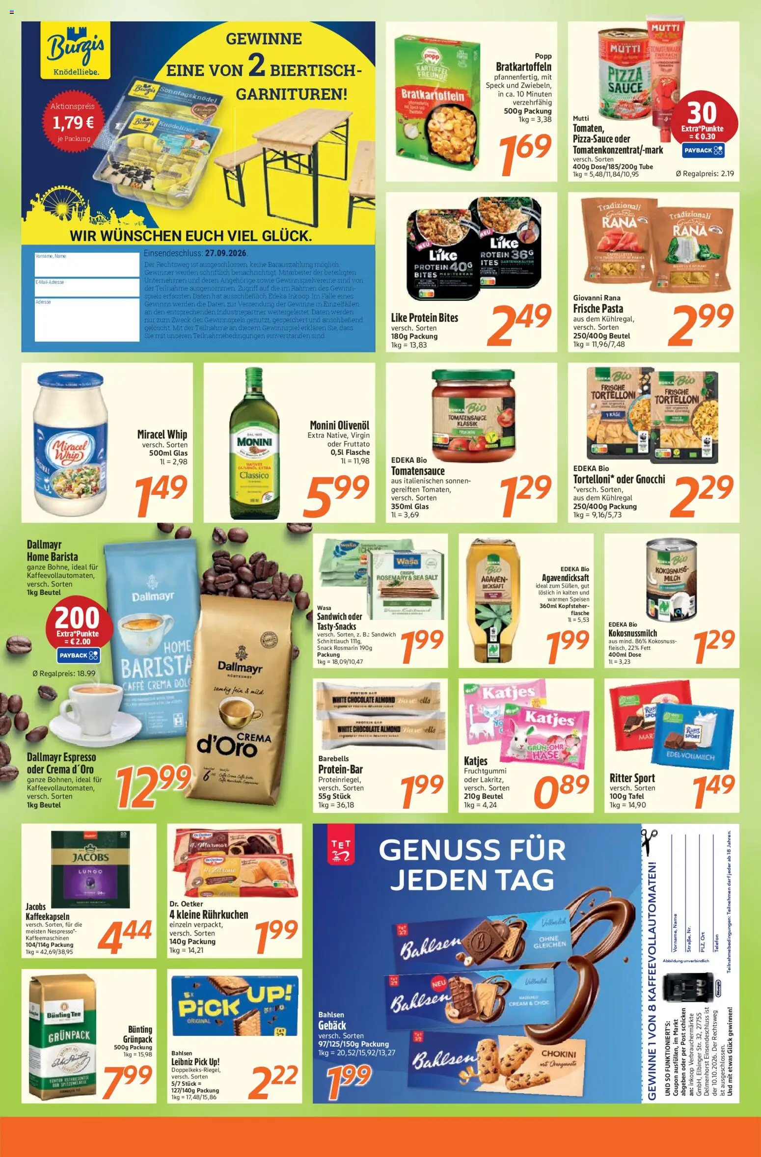 Inkoop Prospekt – gültig ab 21.09.2026 | Seite: 5 | Produkte: Milch, Olivenol, Miracel whip, Dallmayr