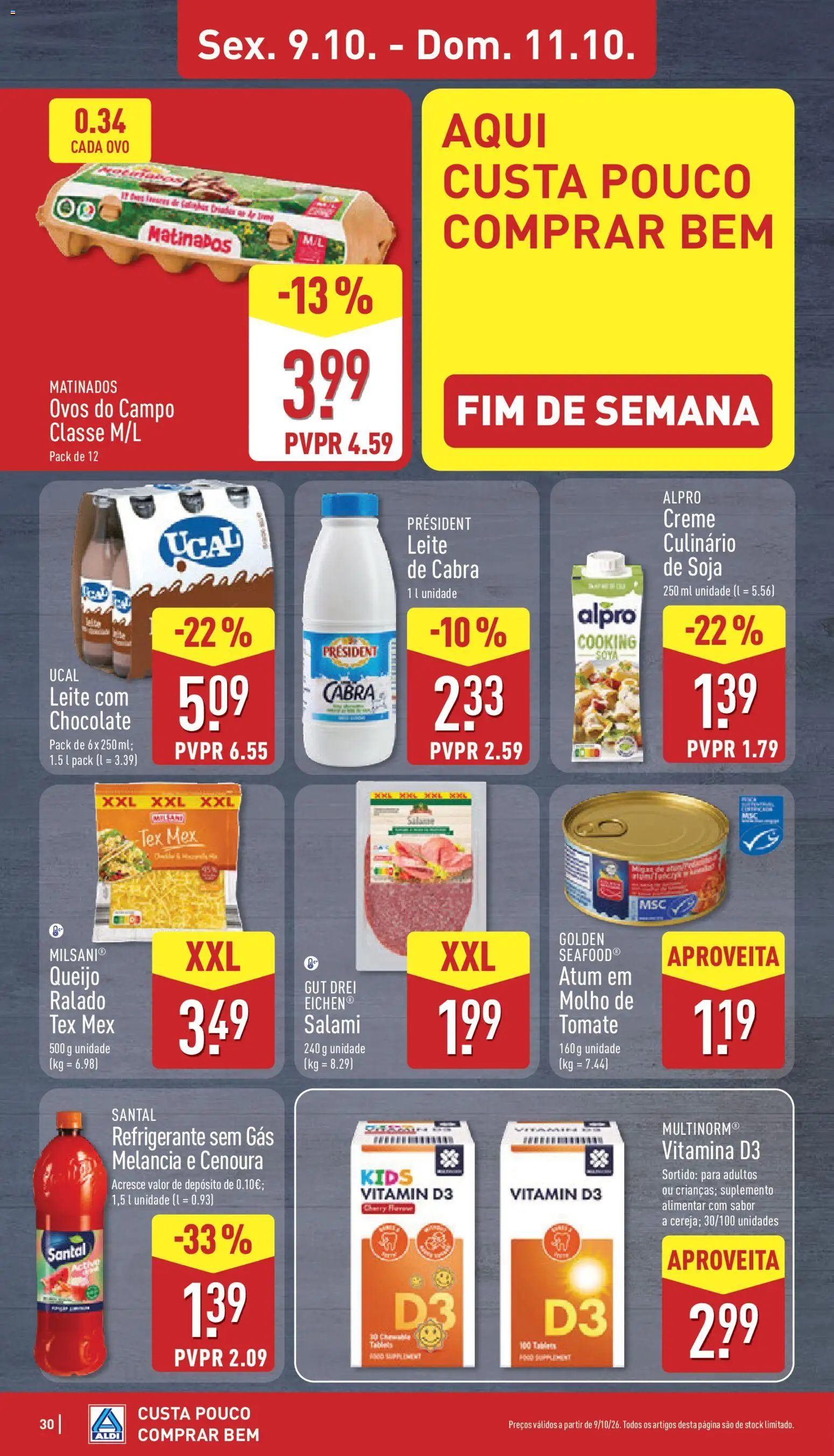 Aldi folheto │ válido de 05/10/2026 | Página: 30 | Produtos: Soja, Leite, Tomate, Cenoura