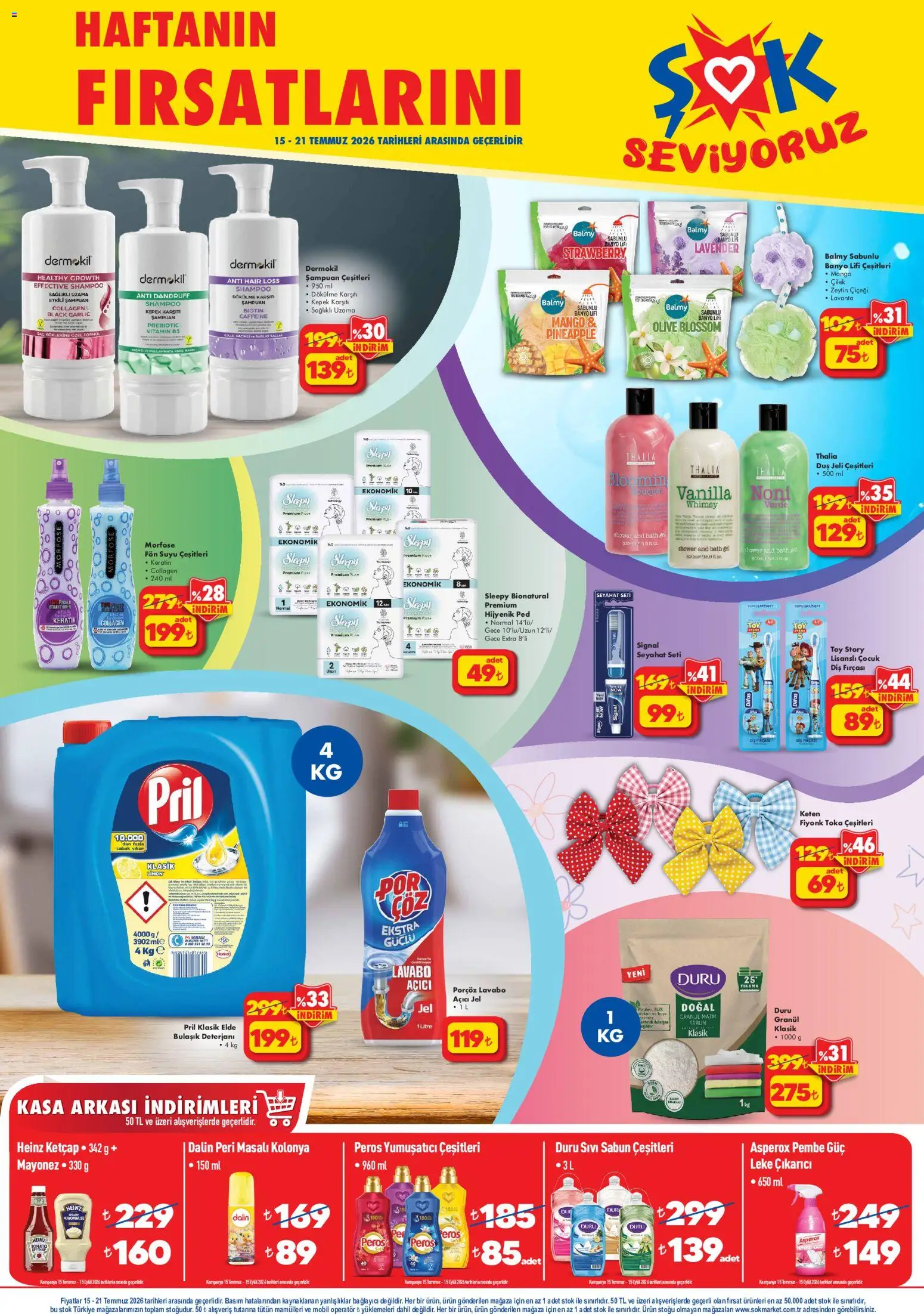 Şok Market Katalog - 15 Temmuz 2026 tarihinden itibaren geçerlidir | Sayfa: 2 | Ürünler: Banyo, Yumuşatıcı, Deterjan, Limon