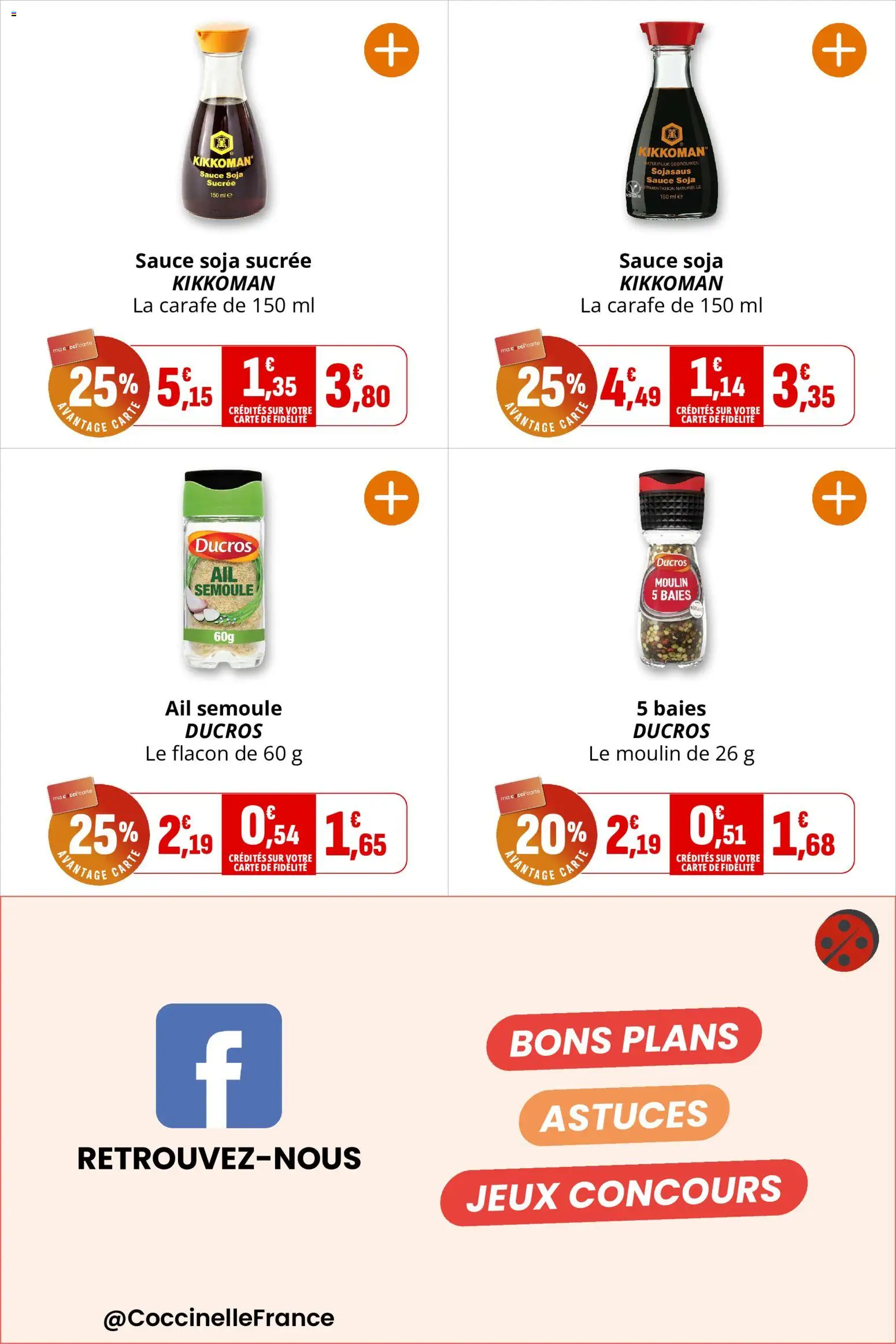 {H1} | Page: 12 | Produits: Ail, Sauce soja sucrée, Semoule, Jeux