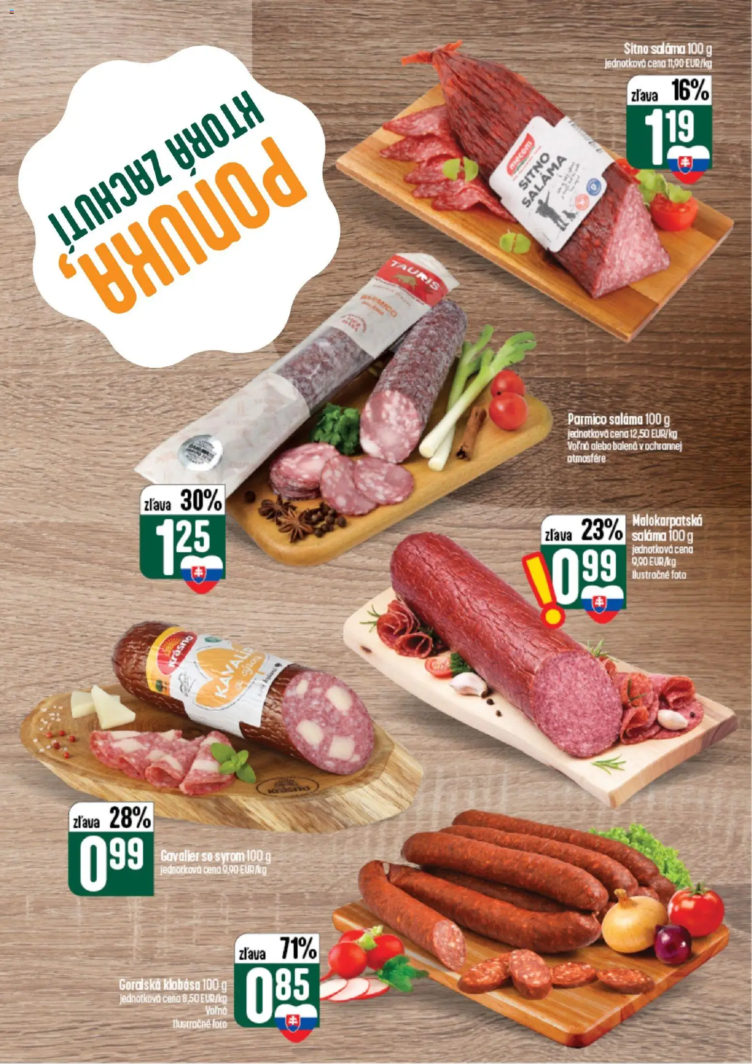 Nové COOP Jednota akcie – leták je platný od 26.08.2026 | Strana: 15 | Produkty: Saláma, Klobása