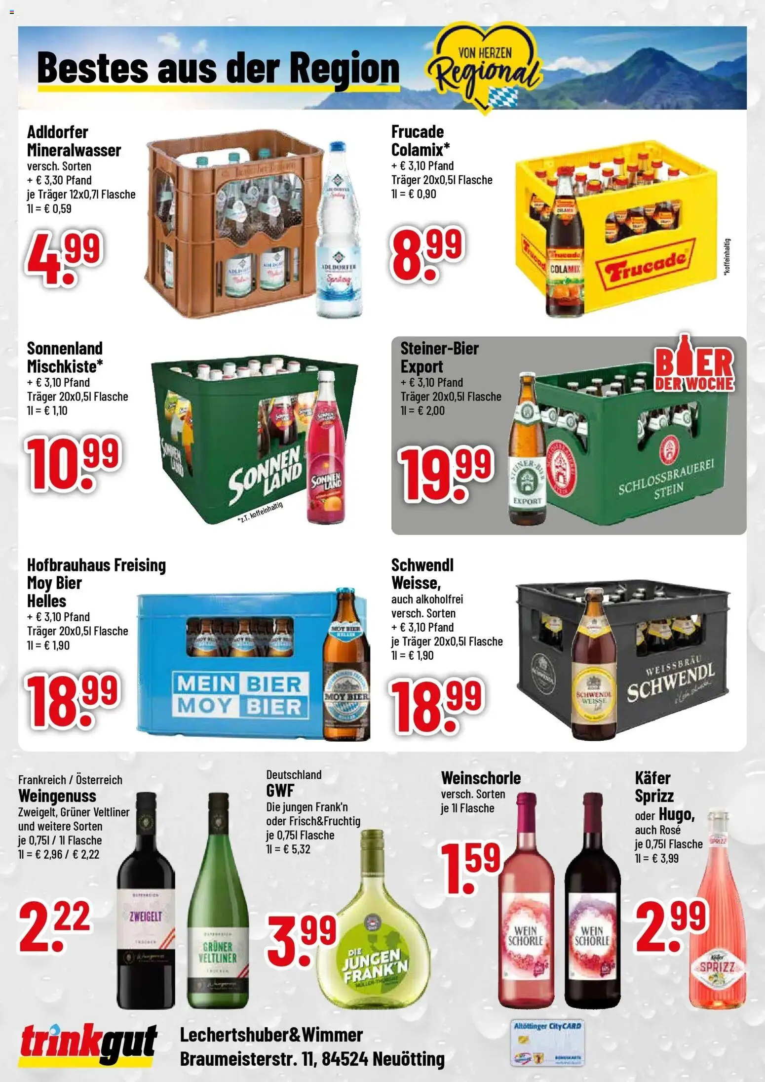 Trinkgut Prospekt Neuötting (ab 21.09.2026) » Angebote online | Seite: 4 | Produkte: Bier, Mineralwasser, Weinschorle, Wein