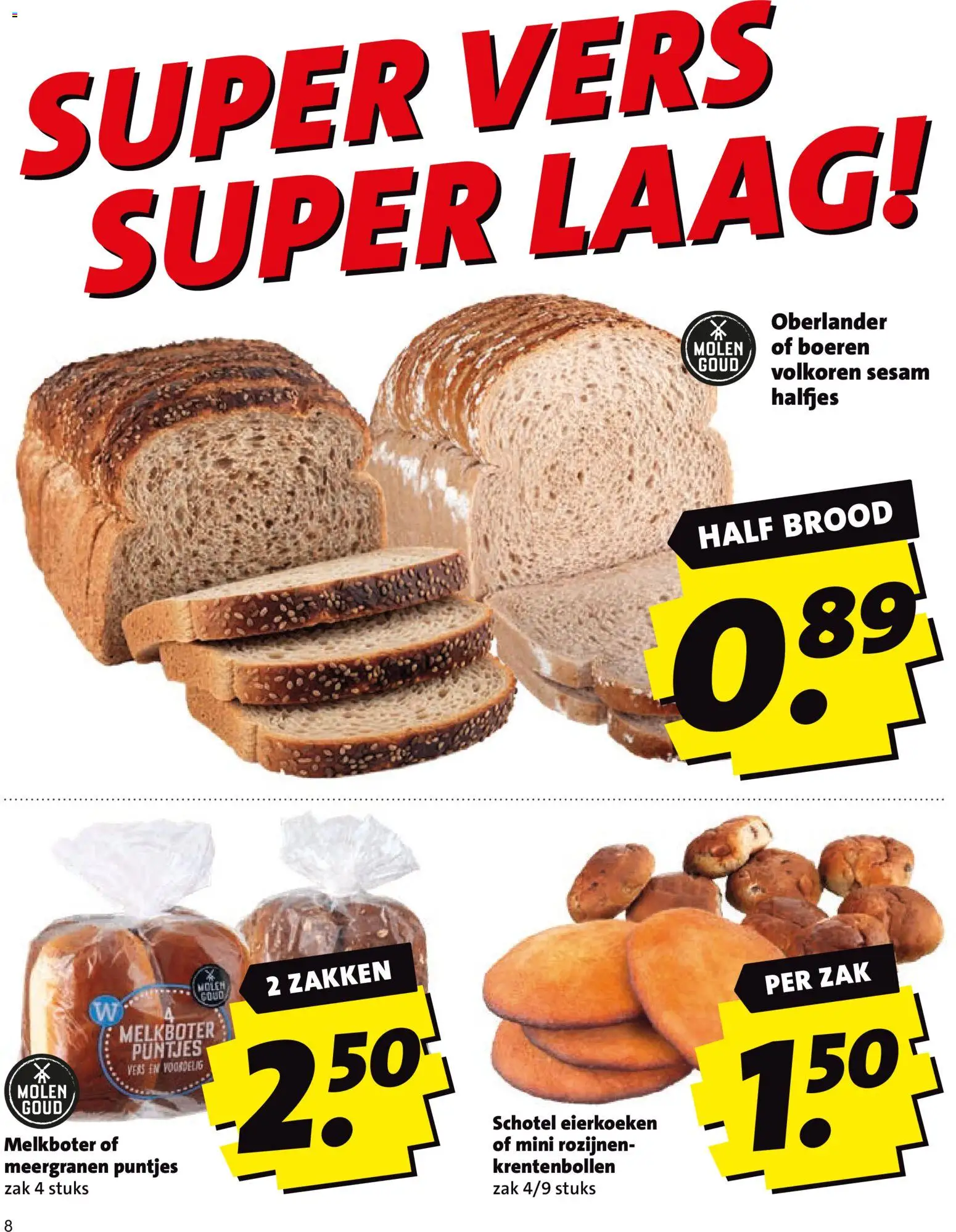 {H1} | Pagina: 8 | Producten: Brood, Rozijnen, Zak, Sesam