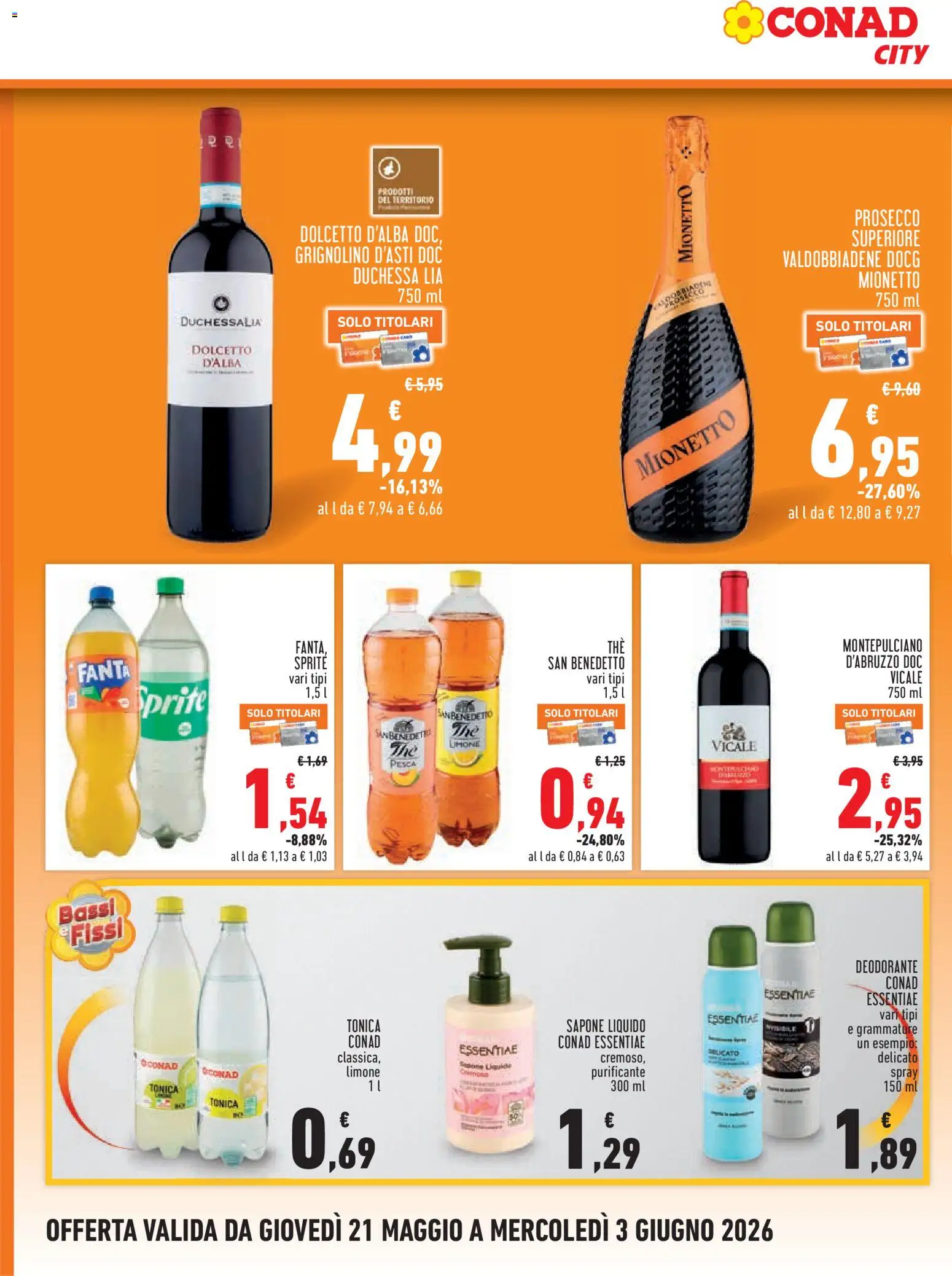 Volantino Conad del 21.05.2026 | Pagina: 14 | Prodotti: Sapone, Prosecco, Limone, Pesca