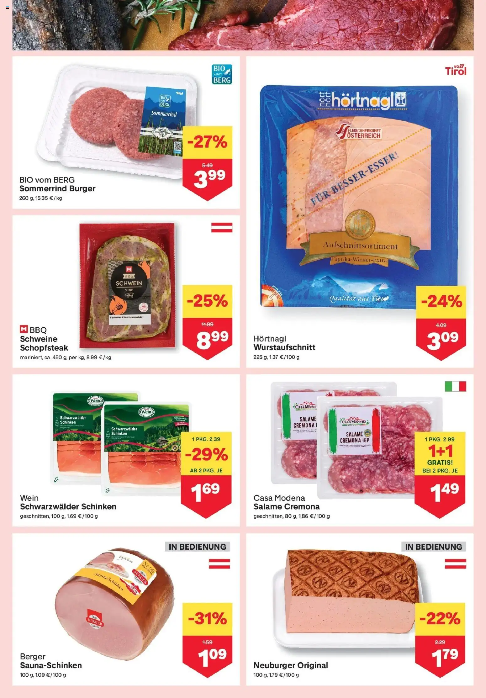 MPREIS Pfunds von 27.08.2026 - Aktuelle Angebote | Seite: 3 | Produkte: Burger, Schinken, Wein