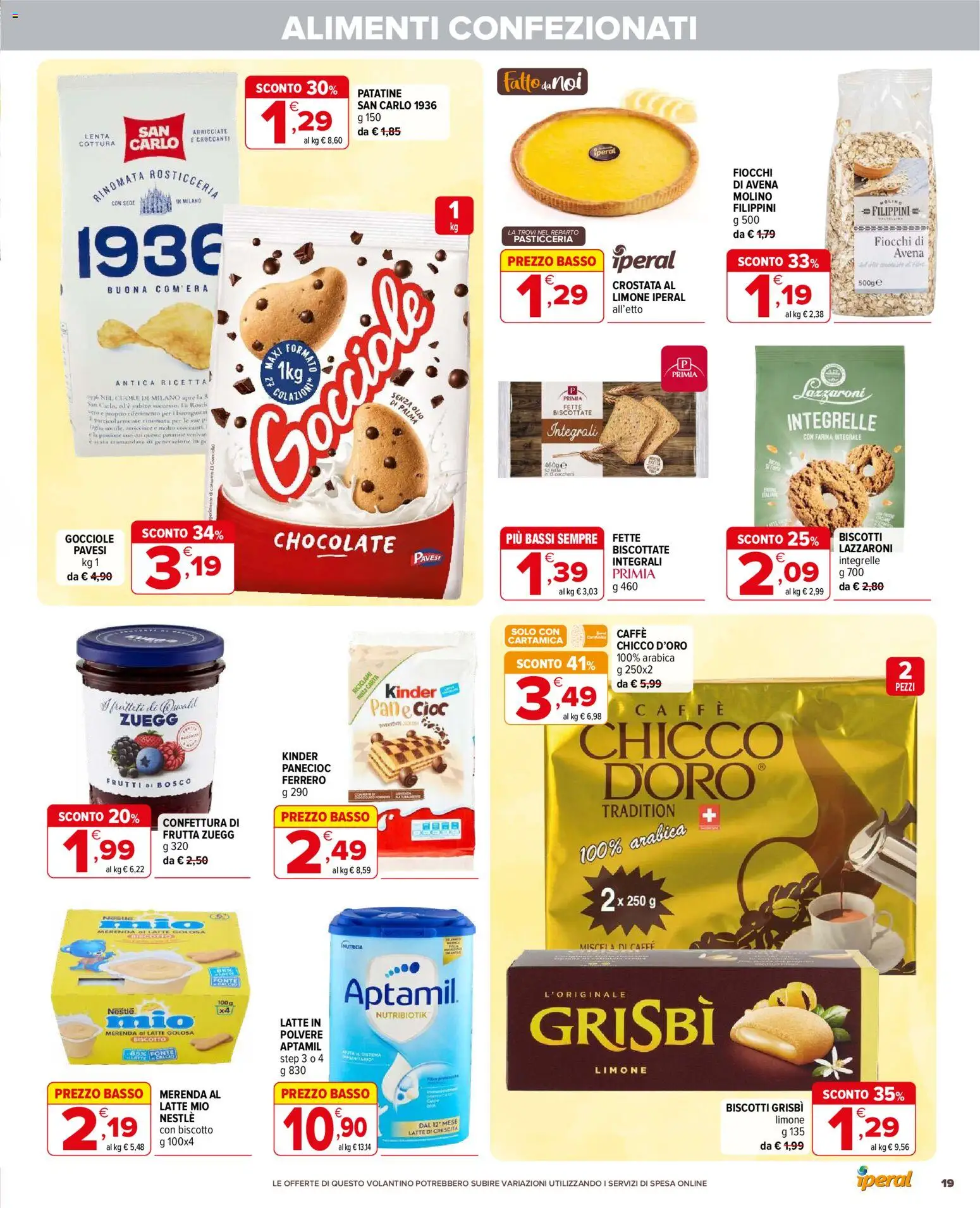 Volantino Iperal del 20.05.2026 | Pagina: 19 | Prodotti: Caffè, Biscotti, Frutta, Latte