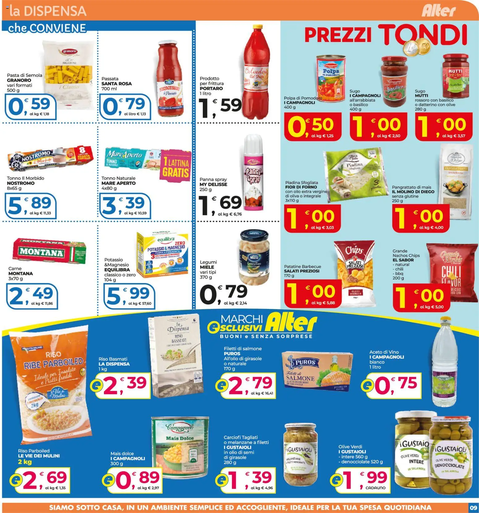 Volantino Alter Discount del 23/07/2026 | Pagina: 9 | Prodotti: Riso Basmati, Pasta, Aceto, Mais