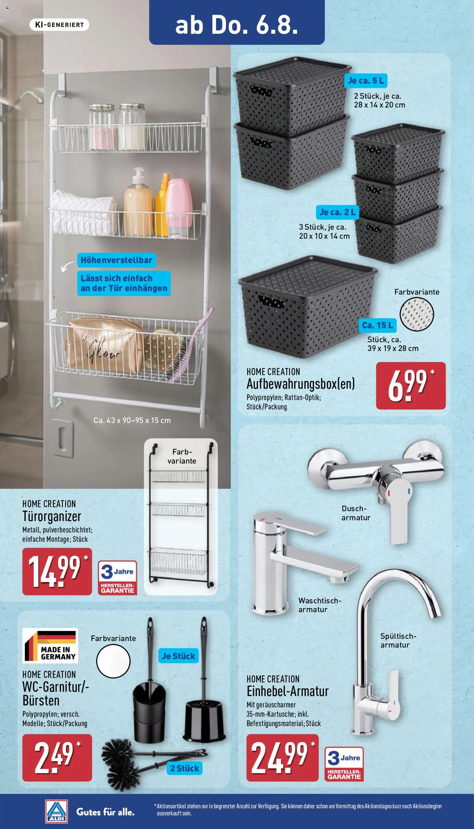 Aldi Ausblick – gültig ab 03.08.2026 | Seite: 12 | Produkte: Box, Tür, Armatur, Home creation