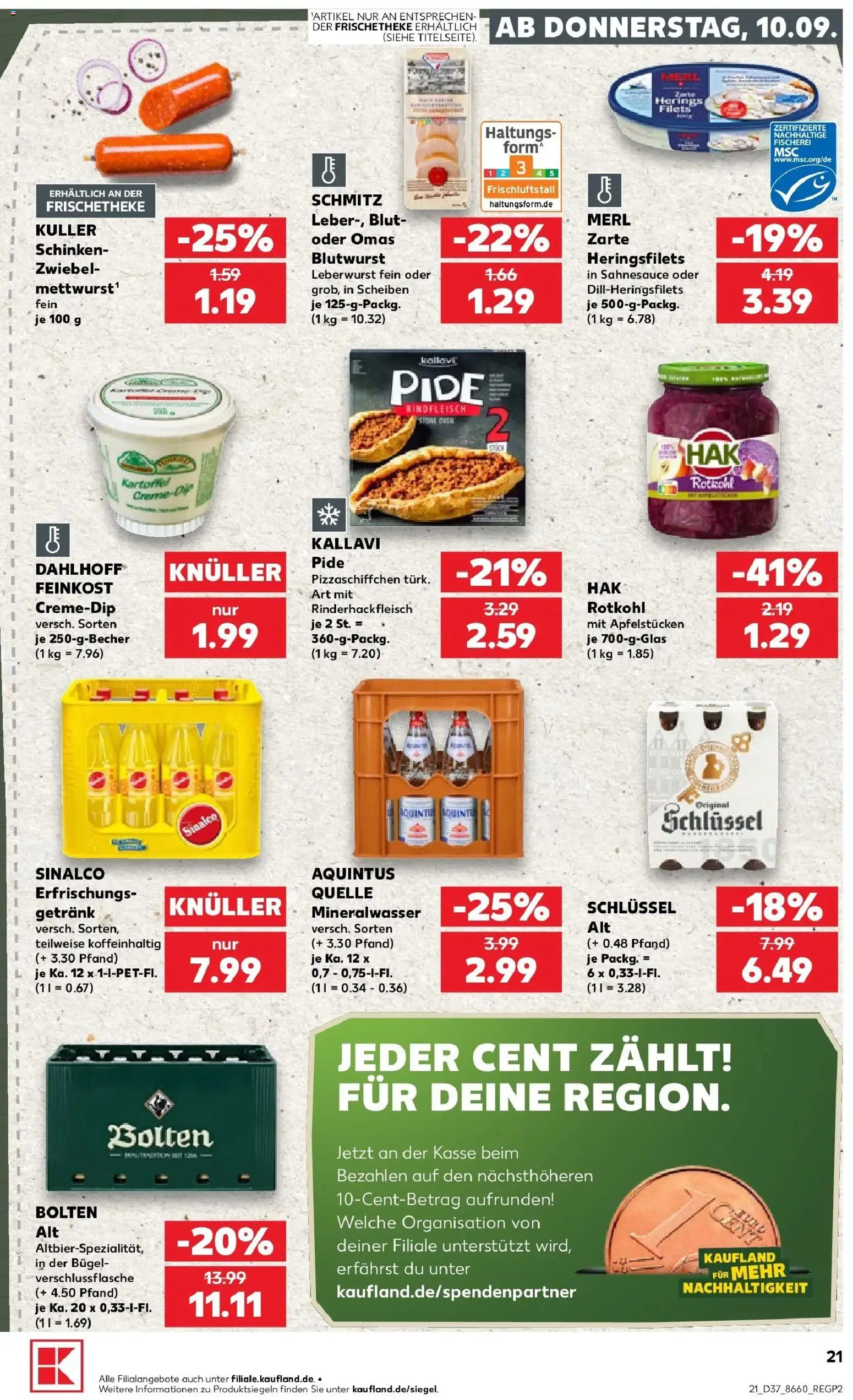 Prospekt Kaufland ab 07.09.2026 » Angebote Online zum Blättern | Seite: 30 | Produkte: Sinalco, Mineralwasser, Schinken, Rindfleisch