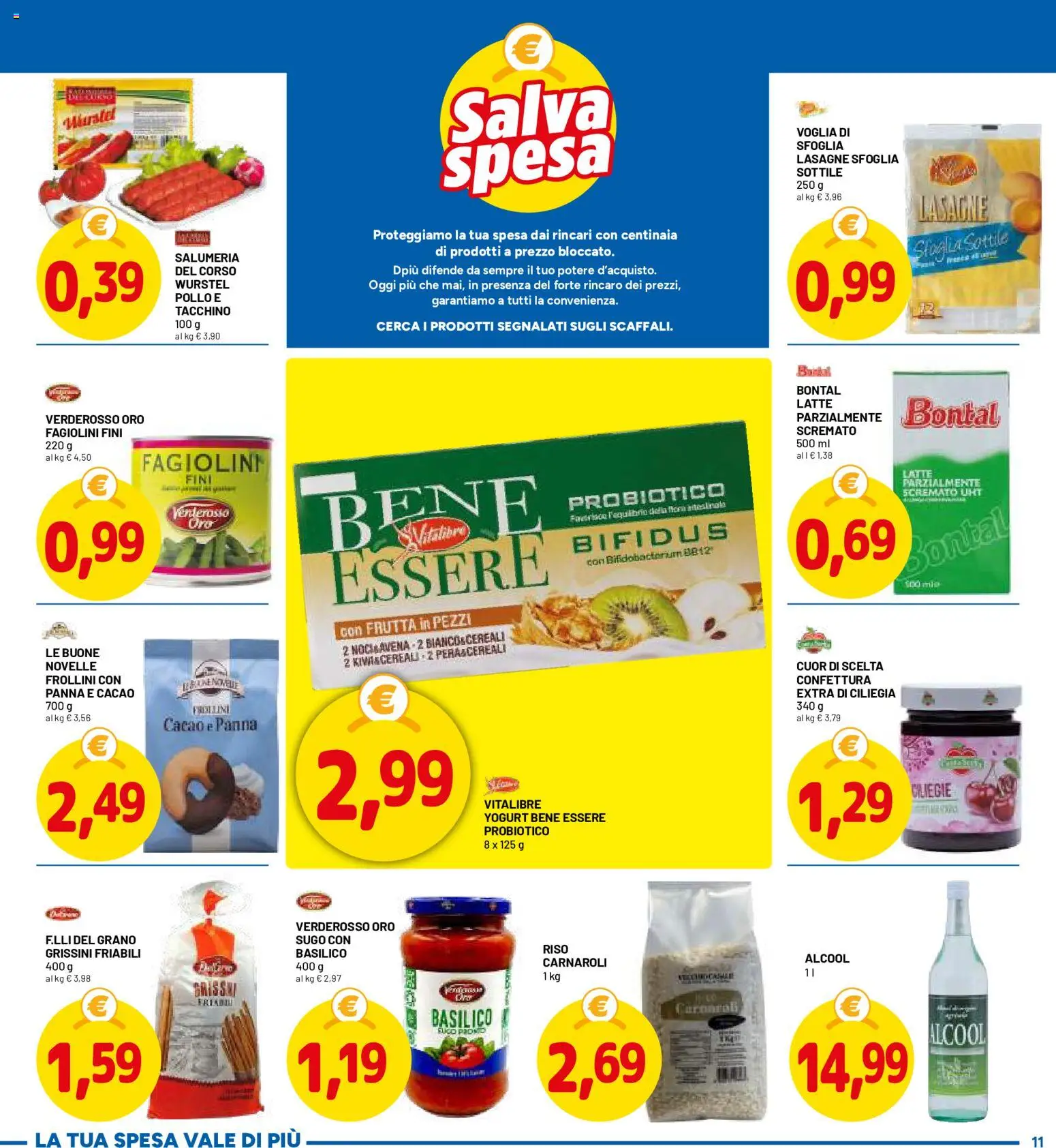 Volantino D Più del 14.05.2026 | Pagina: 11 | Prodotti: Yogurt, Frutta, Cacao, Fagiolini