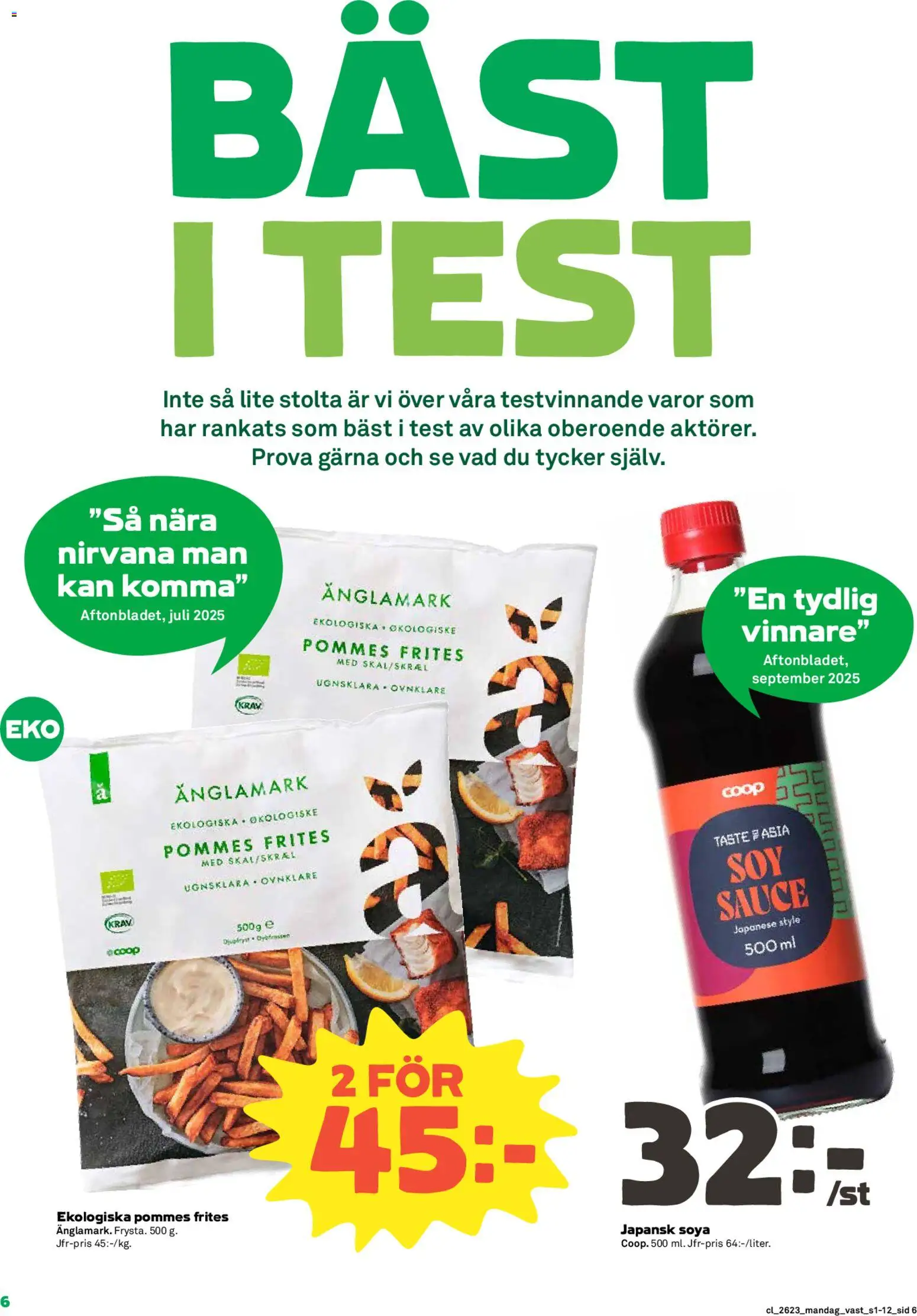 Coop reklamblad aktuell från 01.06.2026 | Sida: 6 | Produkter: Vas, Pommes frites