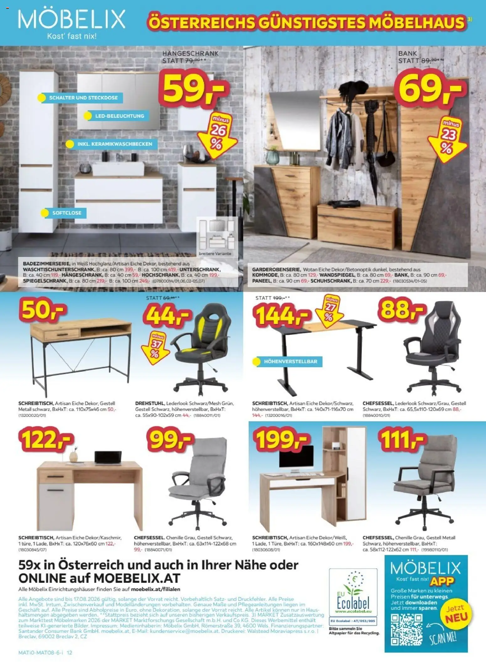 Möbelix Angebote gültig ab 04.08.2026 | Seite: 12 | Produkte: Steckdose