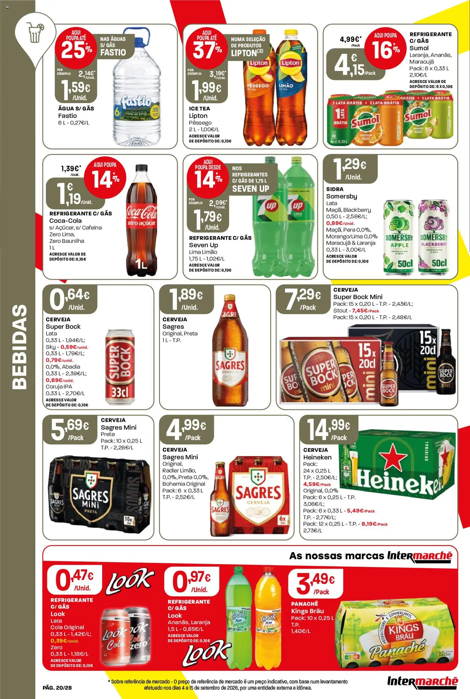 Intermarché folheto Contact │ válido de 15/10/2026 | Página: 20 | Produtos: Refrigerante, Cerveja, Açúcar, Lima