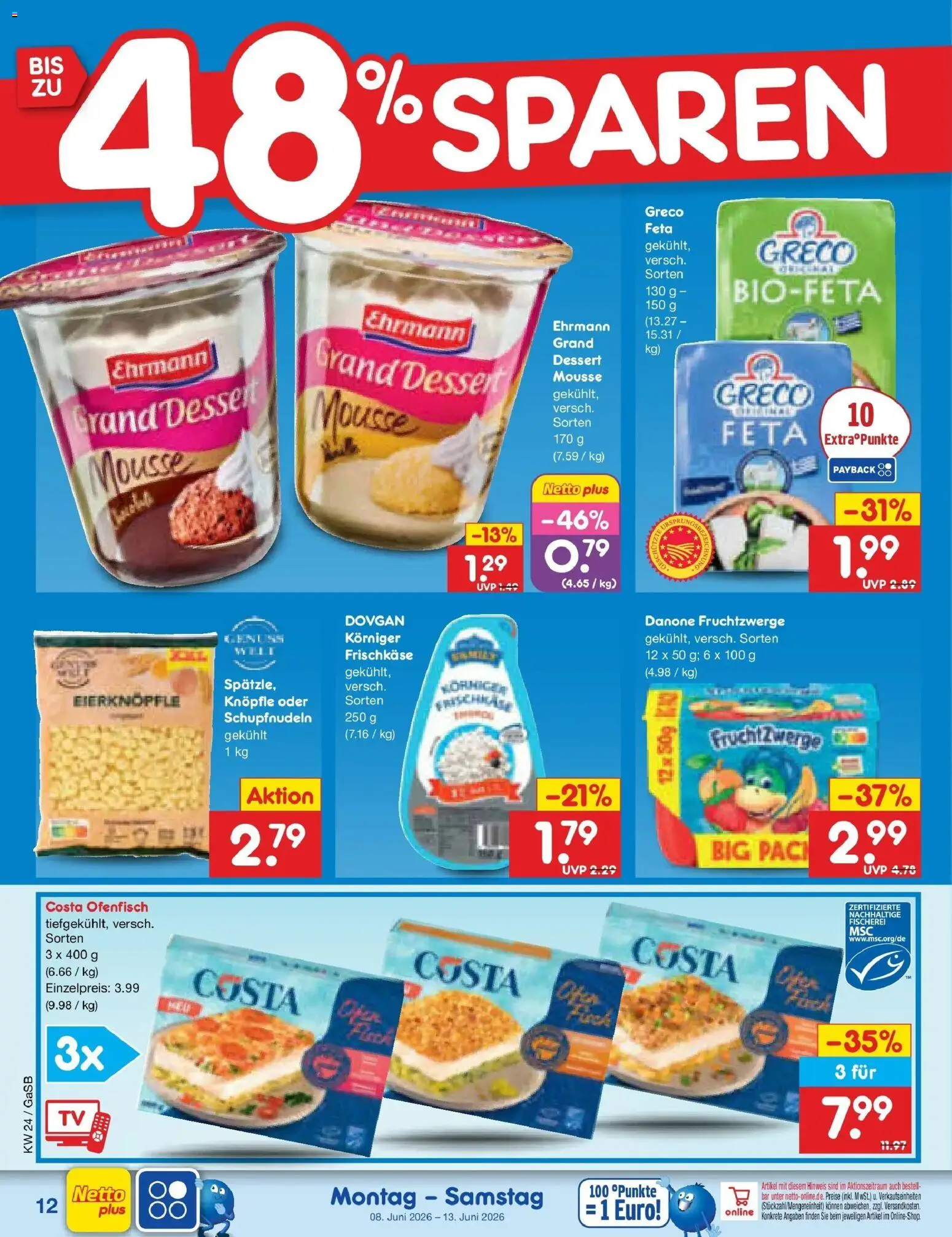 Netto Marken-Discount Prospekt Bremen-Lesum – gültig ab 08.06.2026 | Seite: 20 | Produkte: Feta, Fruchtzwerge, Frischkase