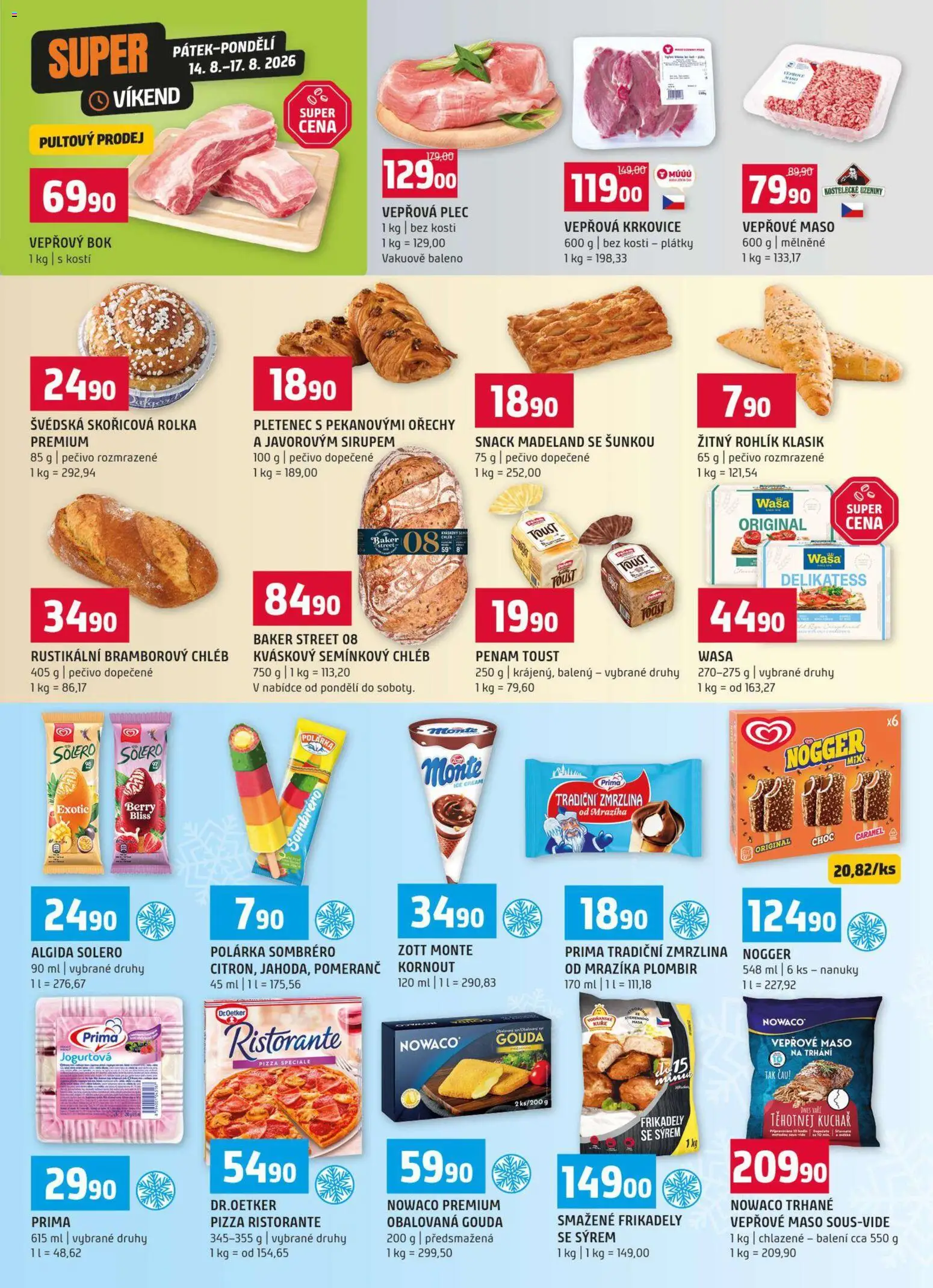 Terno leták od 12.08.2026 | Strana: 3 | Produkty: Gouda, Vepřové maso, Uzeniny, Pečivo