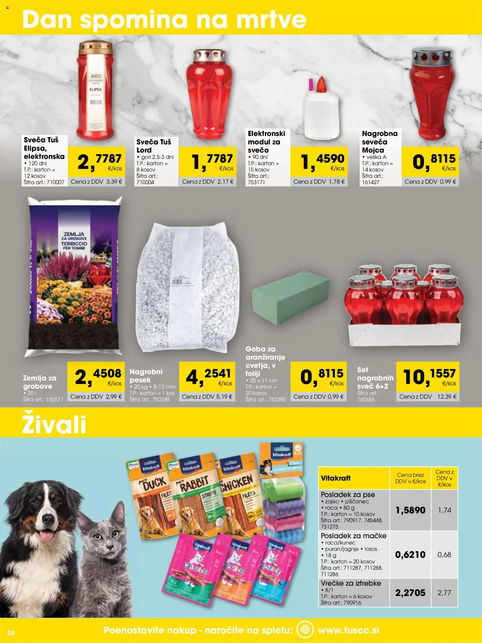 Novi Tuš katalog ponudbe – veljaven od 01.10.2026 | Stran: 22 | Izdelki: Žemlja, Sveča, Losos, Goba