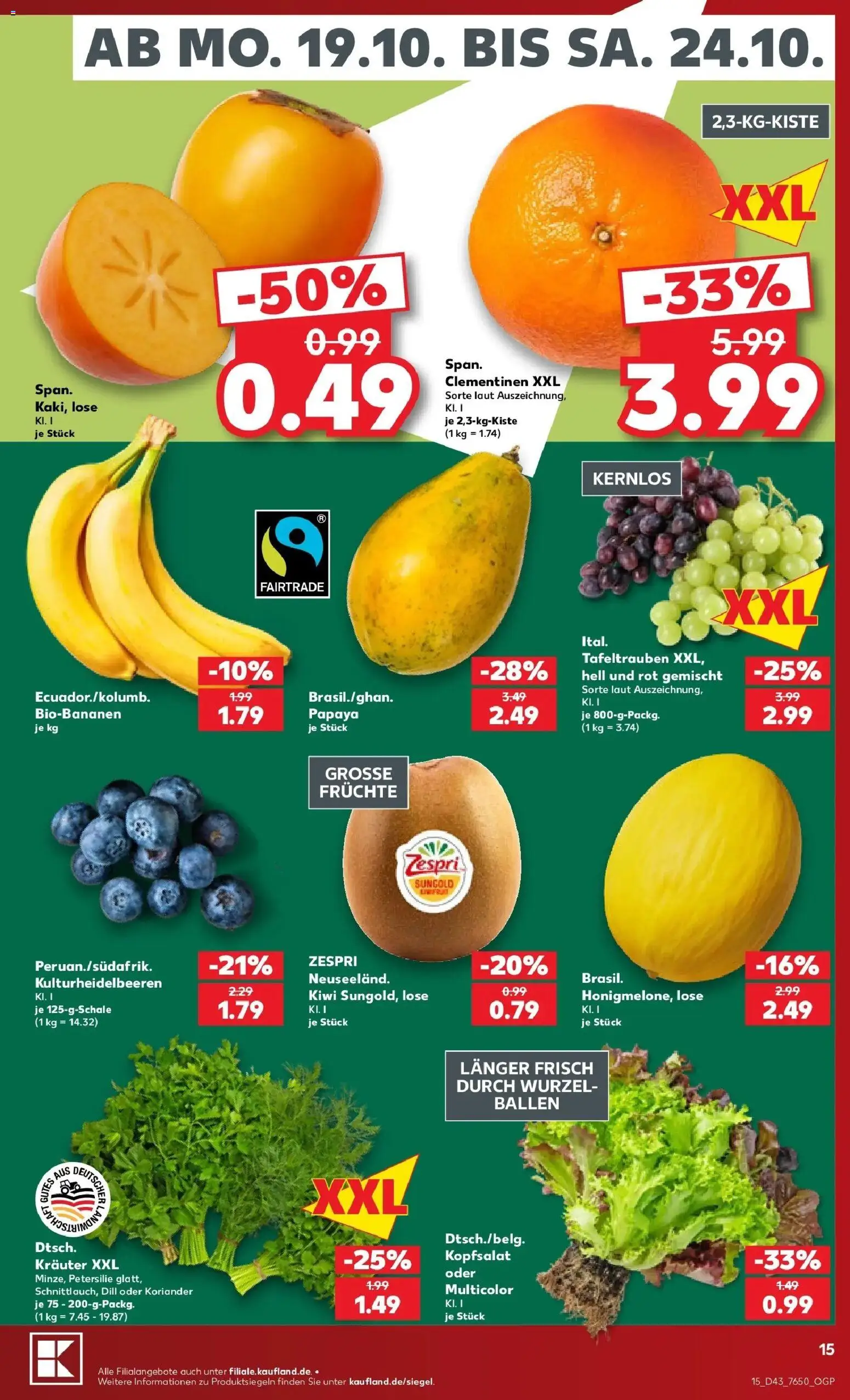 Kaufland - Kaufland: Wochenangebote von 19.10.2026 - Aktuelle Angebote | Seite: 19 | Produkte: Kiwi, Petersilie, Dill