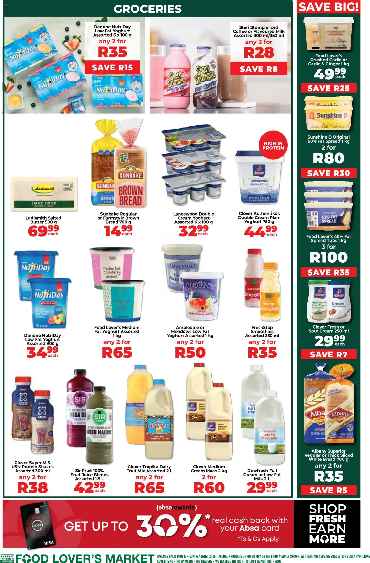 New Food Lover's Market catalogue – valid from 10/08/2026 | Page: 4 | Products: Yoghurt, Bread, Coffee, Sour cream