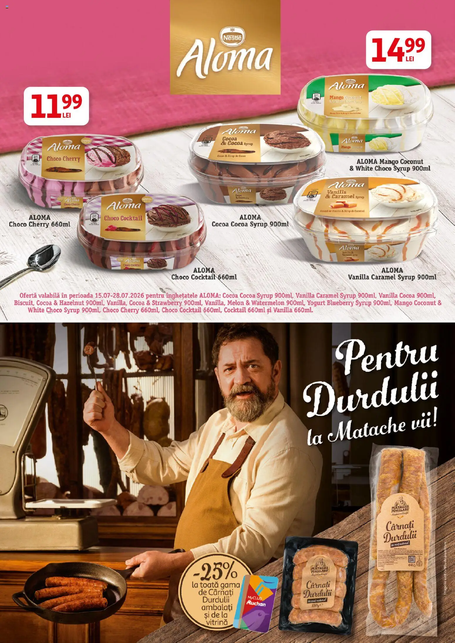 Noul catalog Auchan – valabil de la 15.07.2026 | Pagină: 37 | Produse: Cocktail, Sirop, Mango, Cârnați