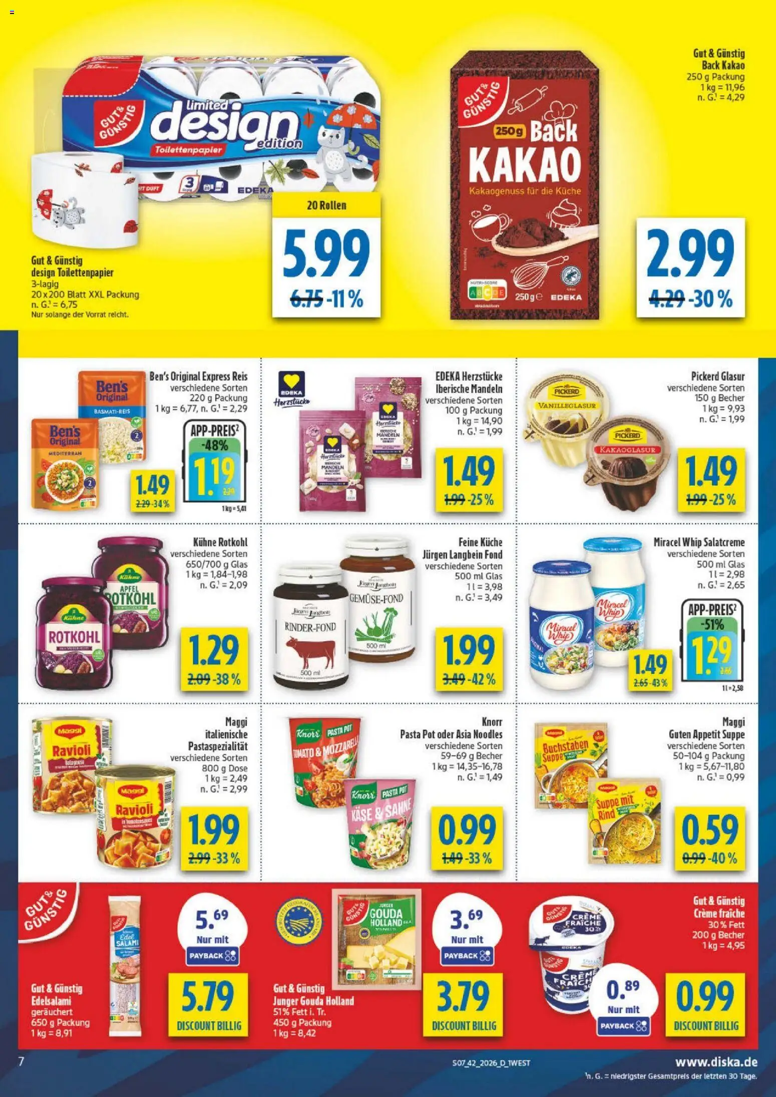 Diska Bayern – gültig ab 12.10.2026 | Seite: 7 | Produkte: Rotkohl, Äpfel, Knorr, Creme
