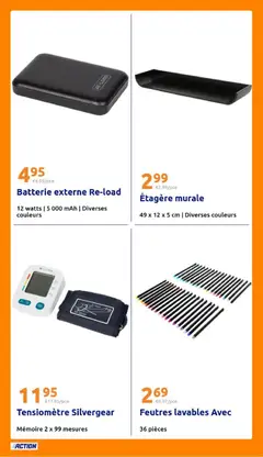 Action - Prévisualisation de Action catalogue valide à partir de 19/08/2026 | Page: 24 | Produits: Étagère murale, Tensiomètre, Étagère, Batterie