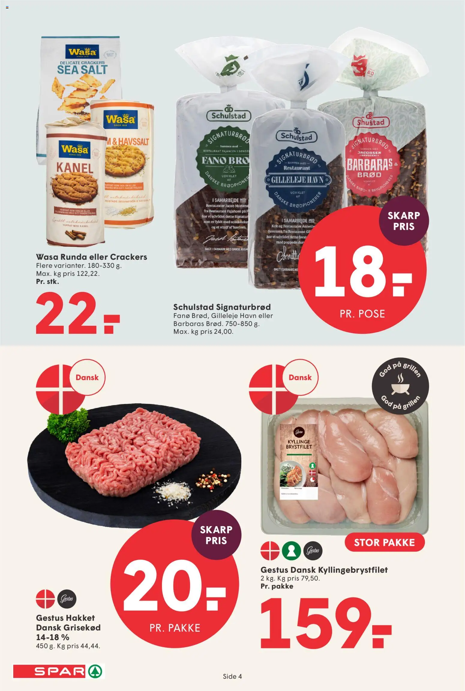 Spar tilbudsavis – gyldig fra 24/07/2026 | Side: 4 | Produkter: Brød, Kanel, Salt, Søm