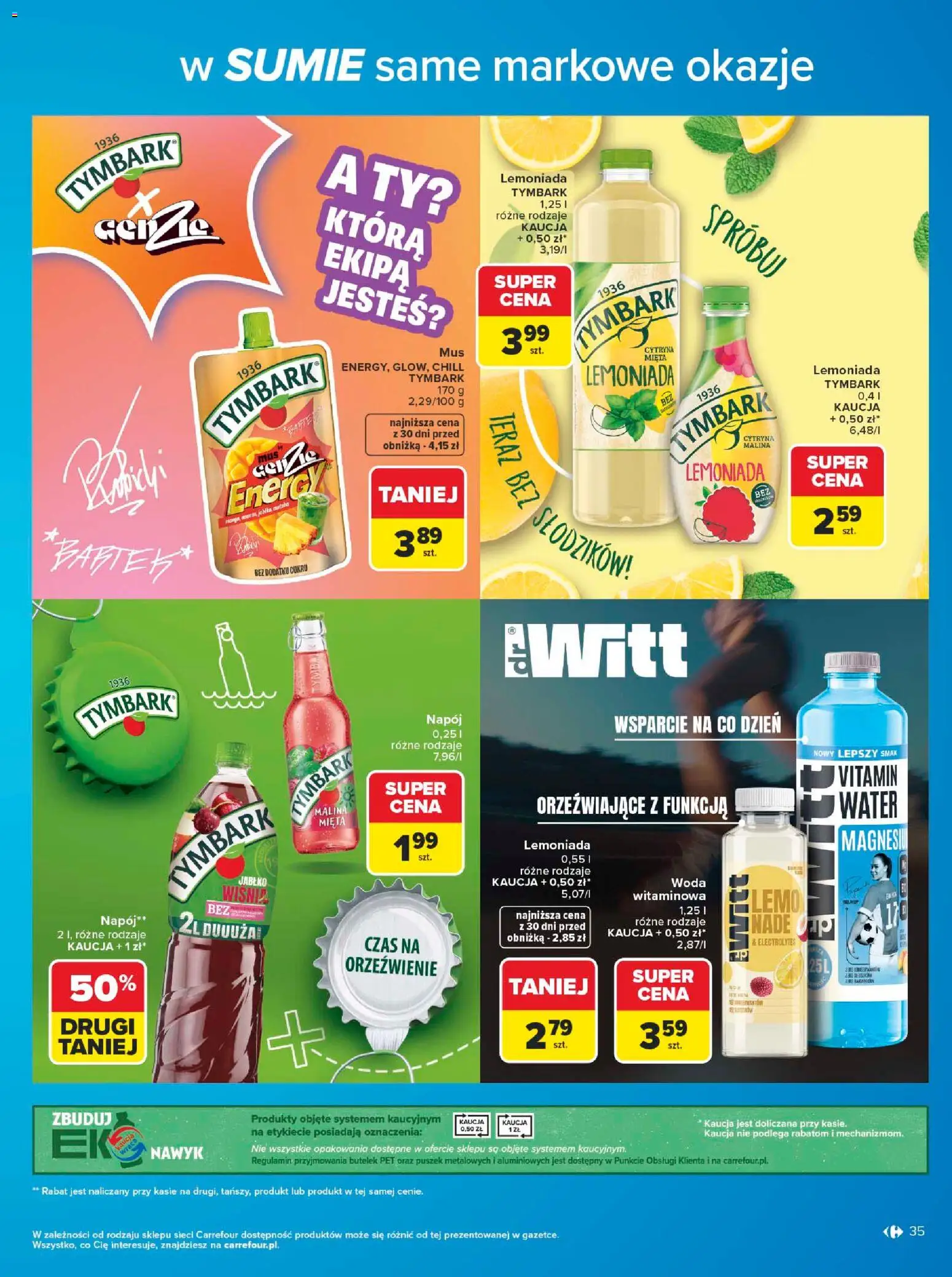 Carrefour gazetka - W sumie same markowe okazje od 08.06.2026 | Strona: 35 | Produkty: Cytryna, Mięta, Wiśnie, Woda