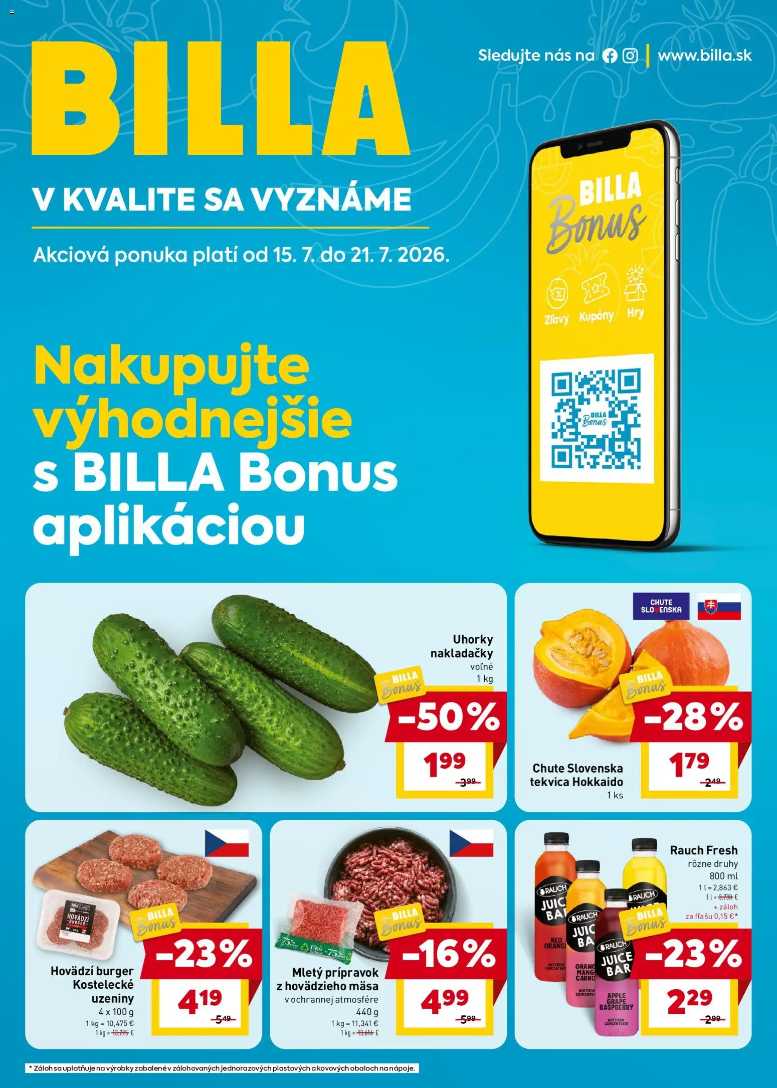 Billa Bonus leták (od 15.07.2026) prelistovať nový online catalogue cover