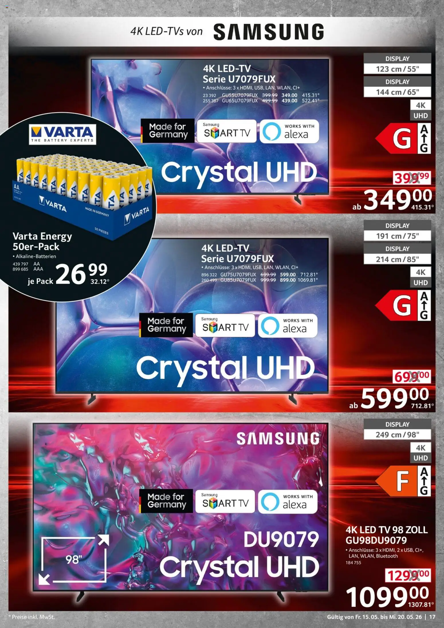 Selgros Non Food – gültig ab 15.05.2026 | Seite: 17 | Produkte: Energy, Samsung, Smart TV, TV